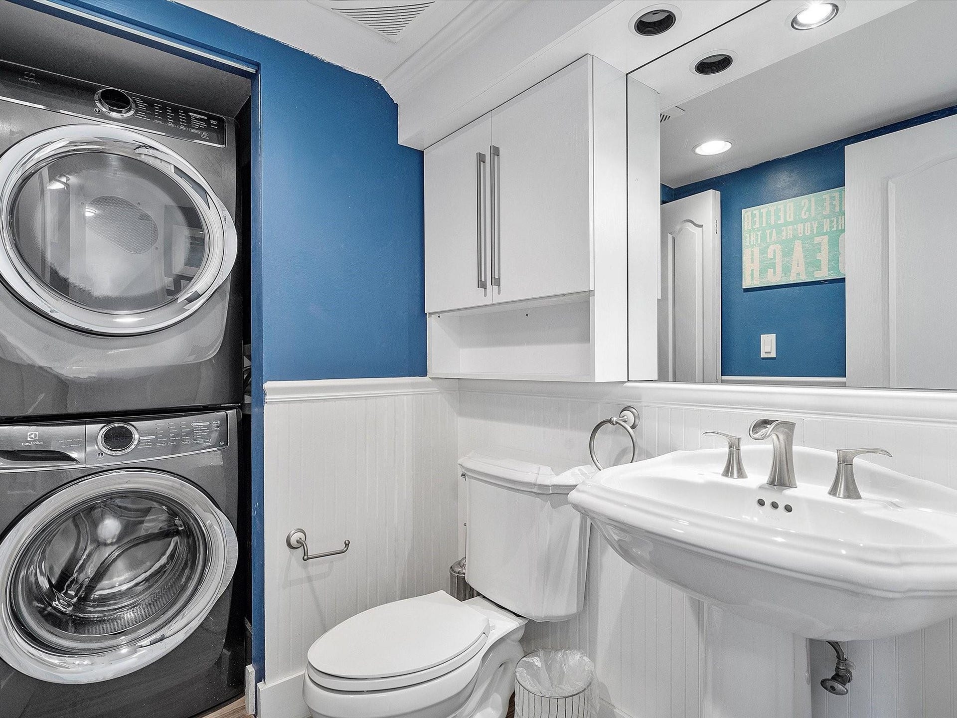 Guest Bathroom with Enclosed Laundry