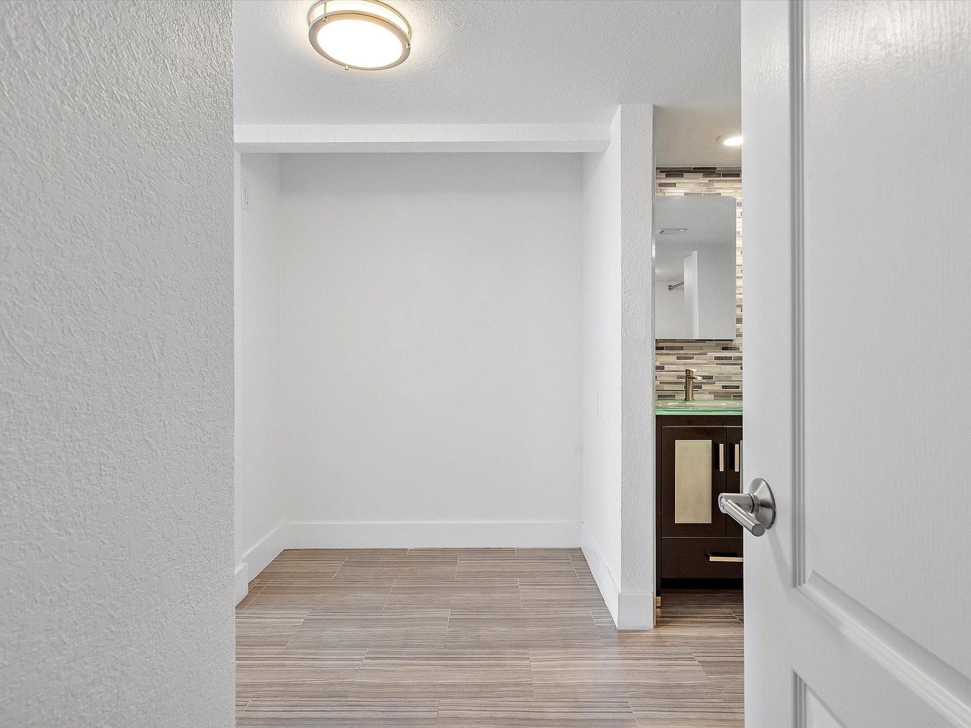 Hallway to Bedroom and Bathroom.