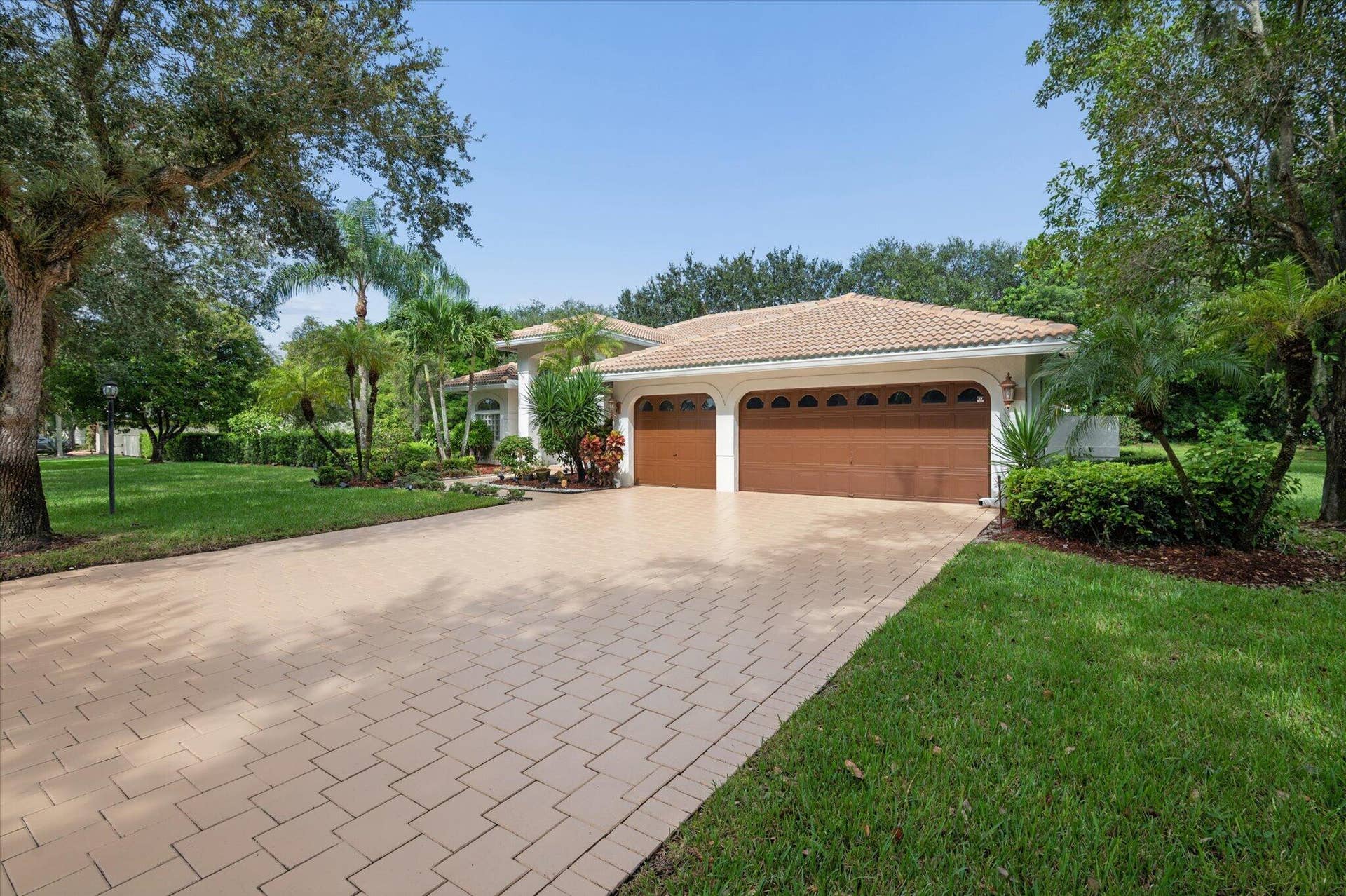 Driveway and Garages from front of house