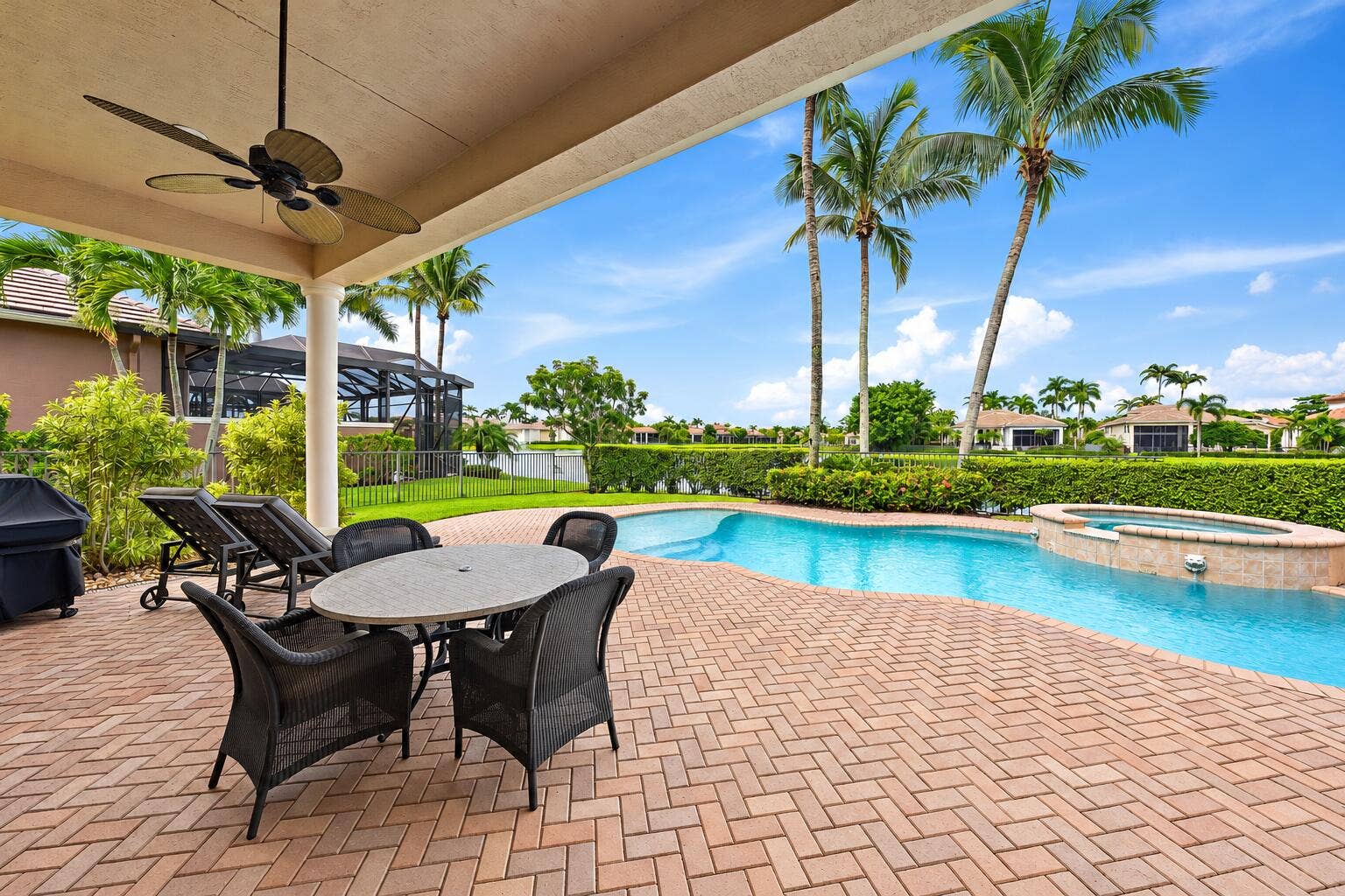 Freshly Cleaned Brick Pool Patio
