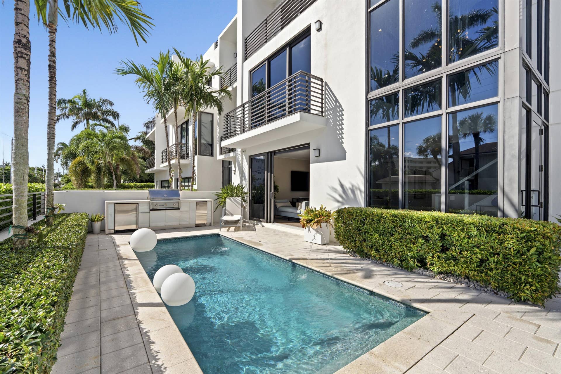 with summer kitchen: grill, refrigerator, ice maker