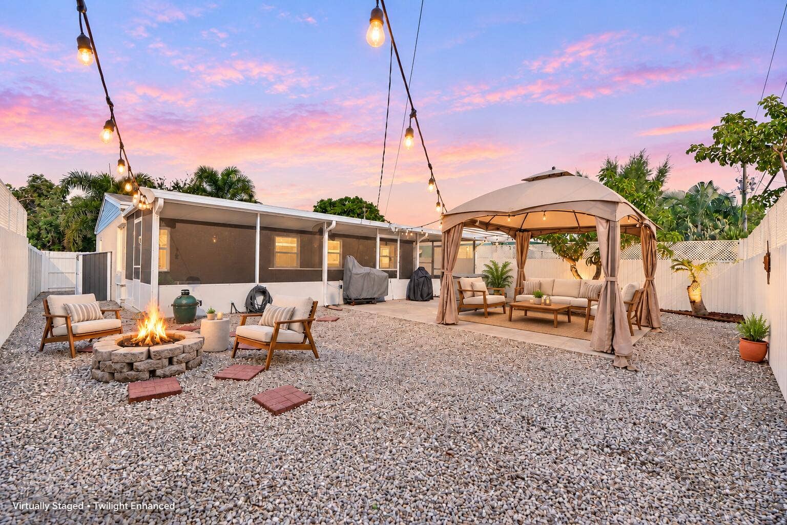 Brighter early twilight backyard retreat