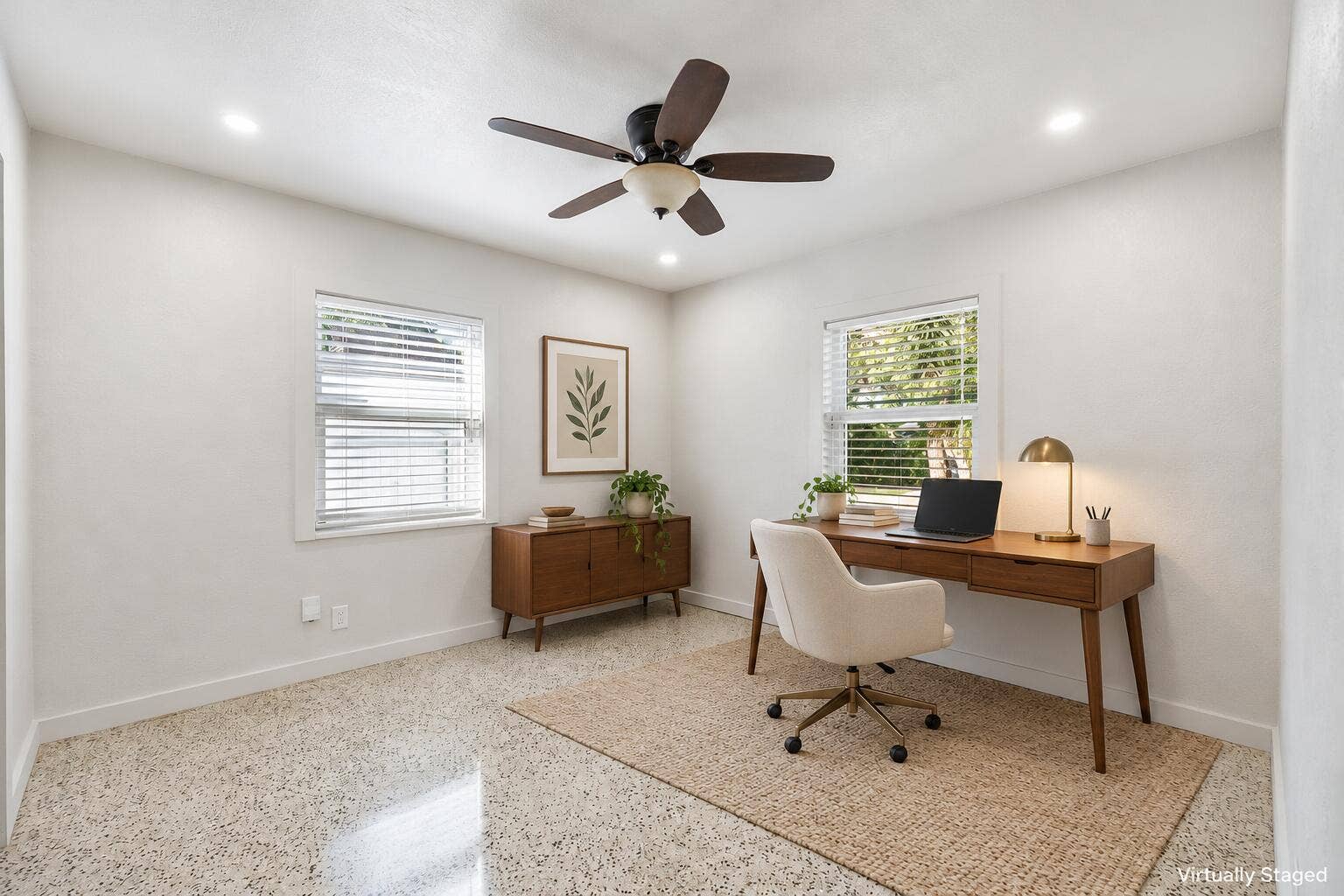 Bright mid-century home office