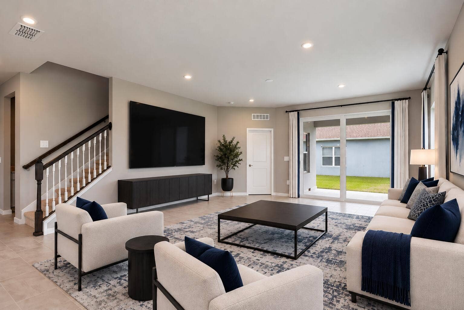 6555 POMELLO Court, Vero Beach, FL 32967 Minimalist Living Room with Oversized TV