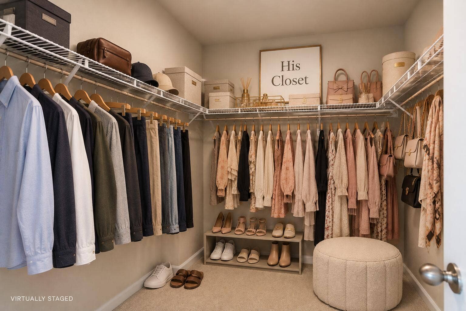 6555 POMELLO Court, Vero Beach, FL 32967 Virtually Staged His and Hers Closet