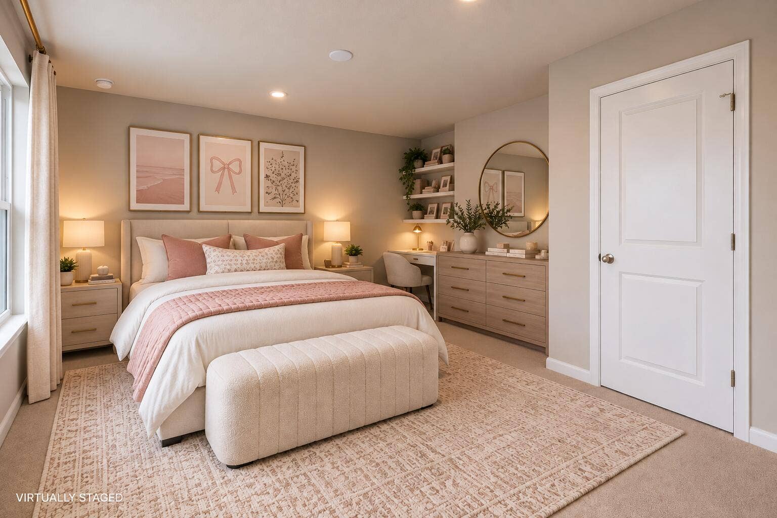 6555 POMELLO Court, Vero Beach, FL 32967 Virtually Staged Blush Bedroom