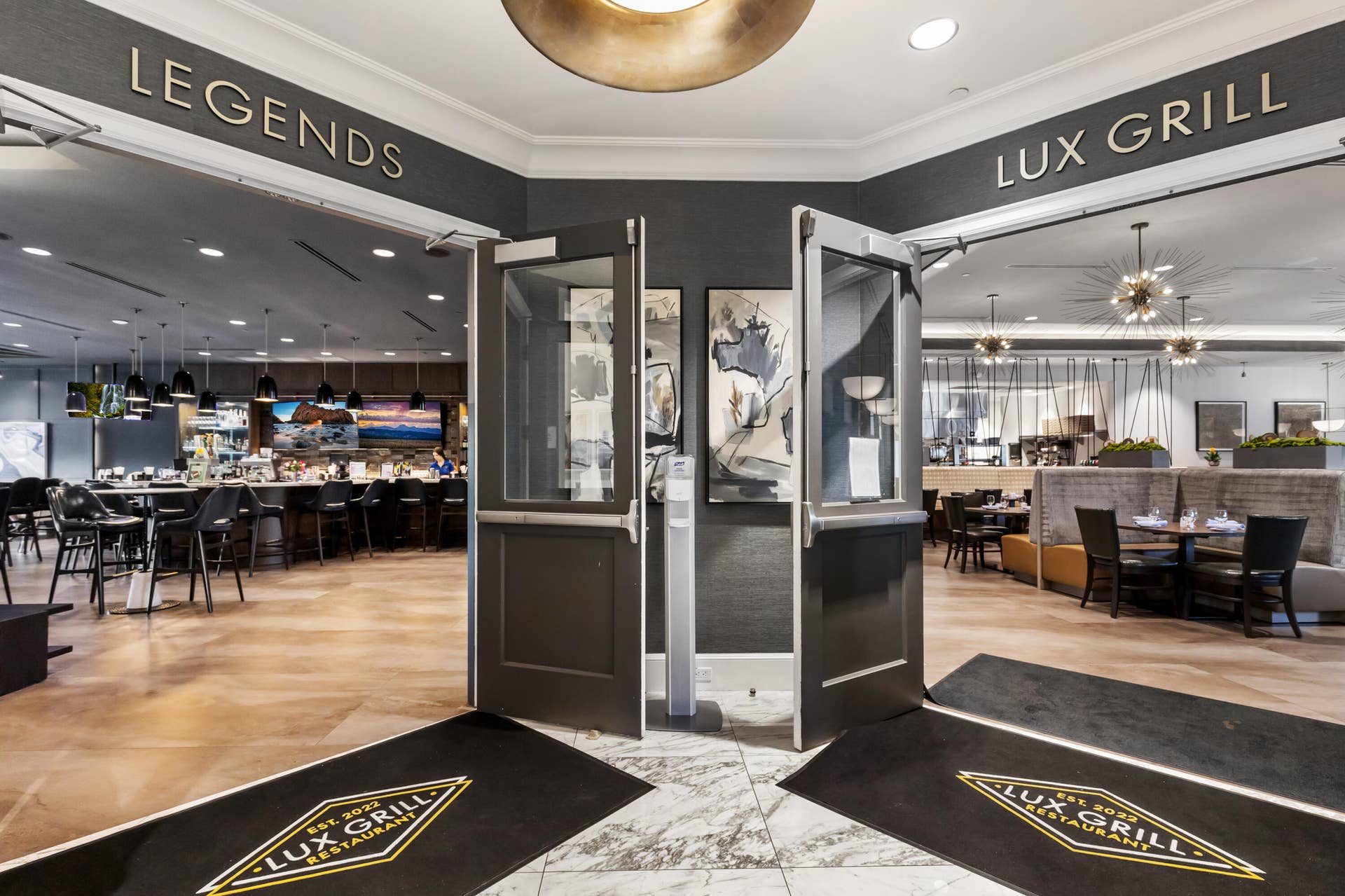 12953 VENETO SPRINGS Drive, Boynton Beach, FL 33473 Lux Grill Shows Indoor Dining Area, And Legends Shows Sports Bar Amenities