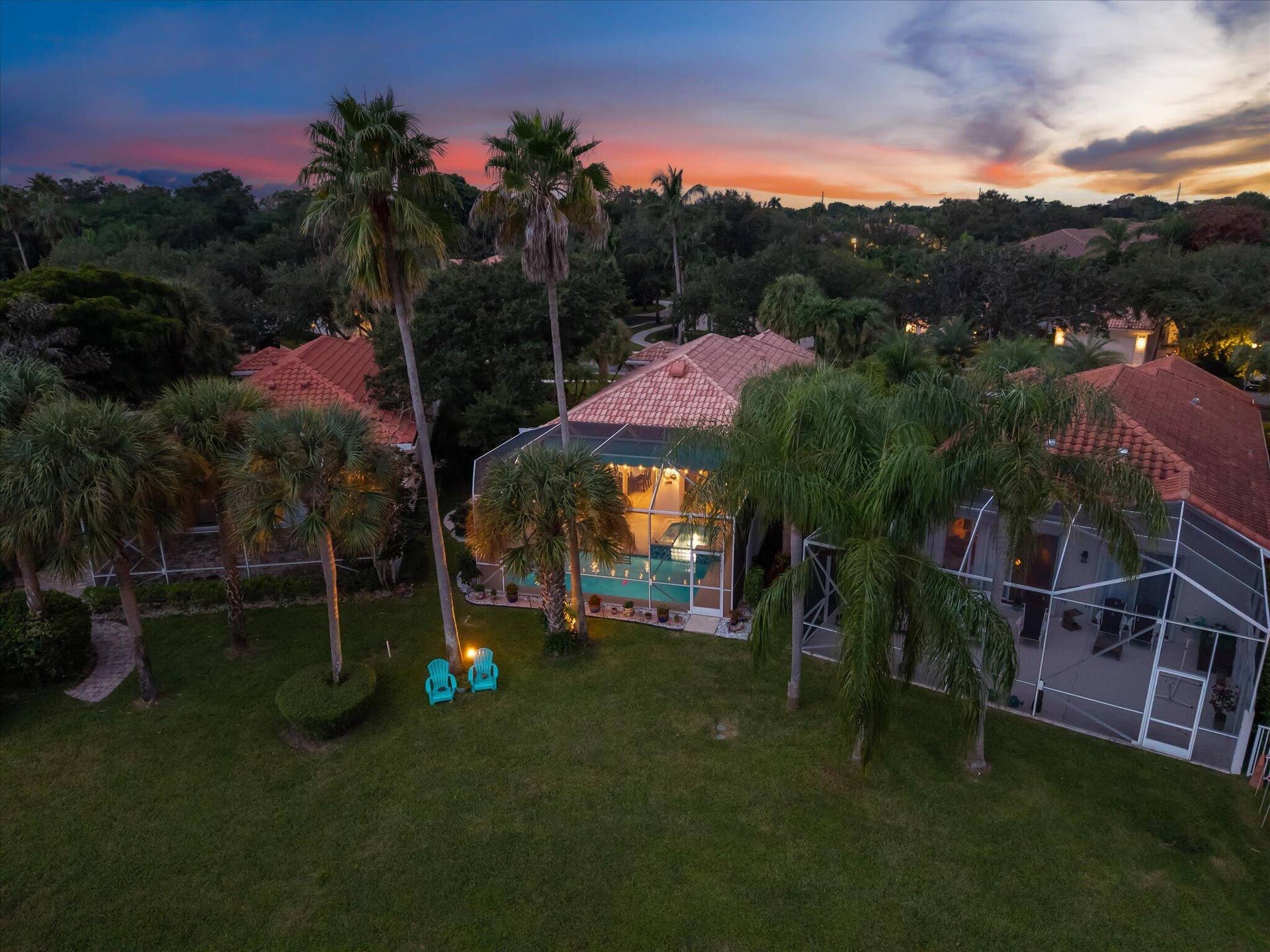 2067 Valencia Drive, Delray Beach, FL 33445 Twilight Aerial