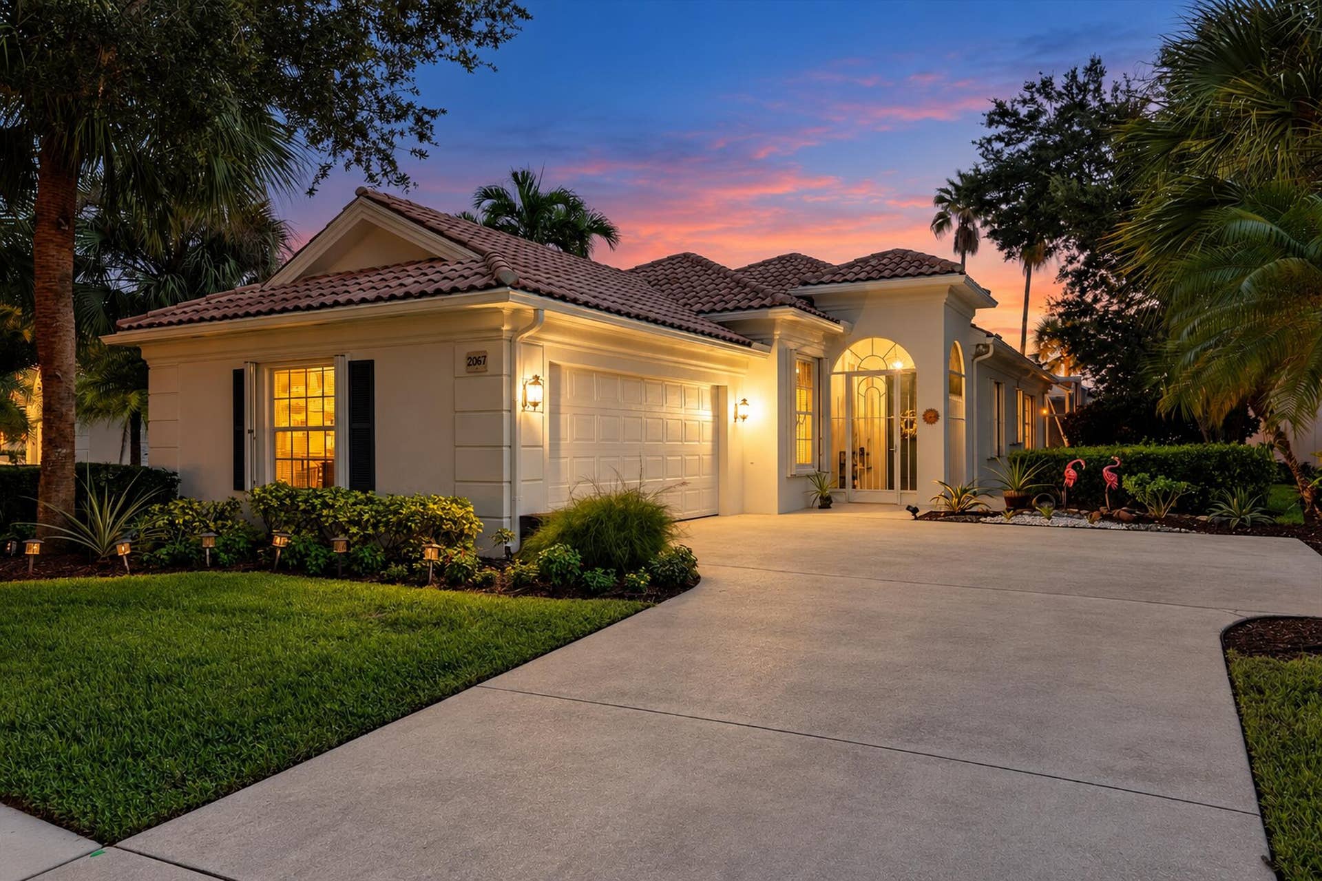 2067 Valencia Drive, Delray Beach, FL 33445 Twilight Exterior
