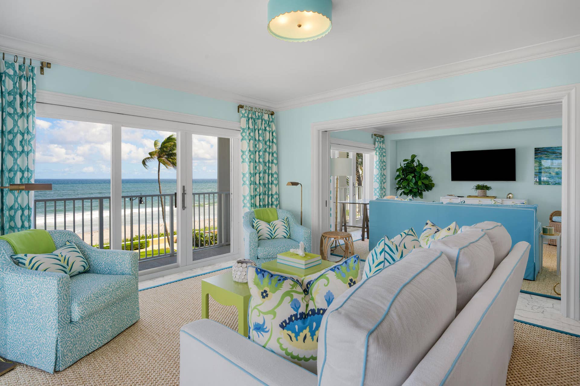 350 S OCEAN Boulevard, #3030, Palm Beach, Palm Beach, FL 33480 South facing LR to Den/2nd BR