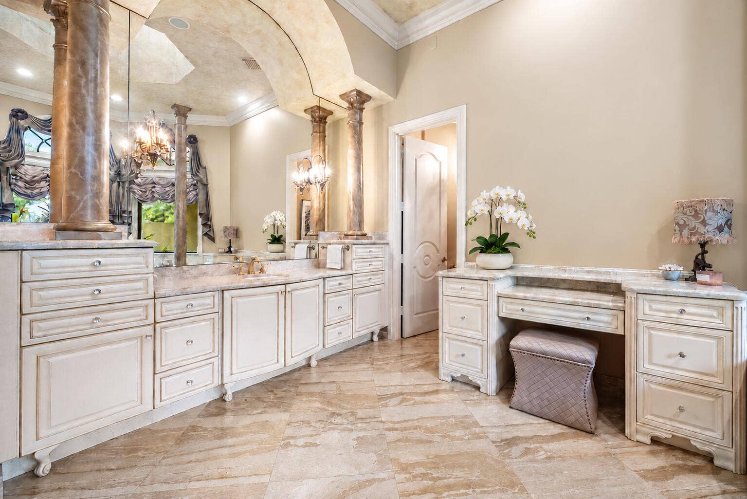 7730 Woodsmuir Drive, West Palm Beach, FL 33412 Refined beige marble bathroom (1)