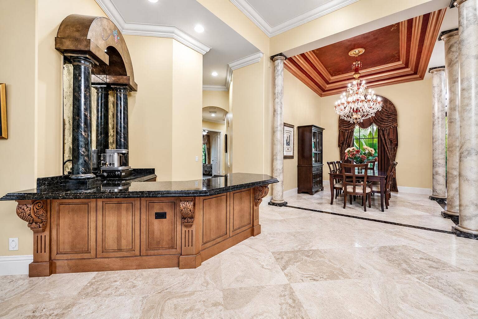 7730 Woodsmuir Drive, West Palm Beach, FL 33412 Custom Wet Bar in Living & Dining Room