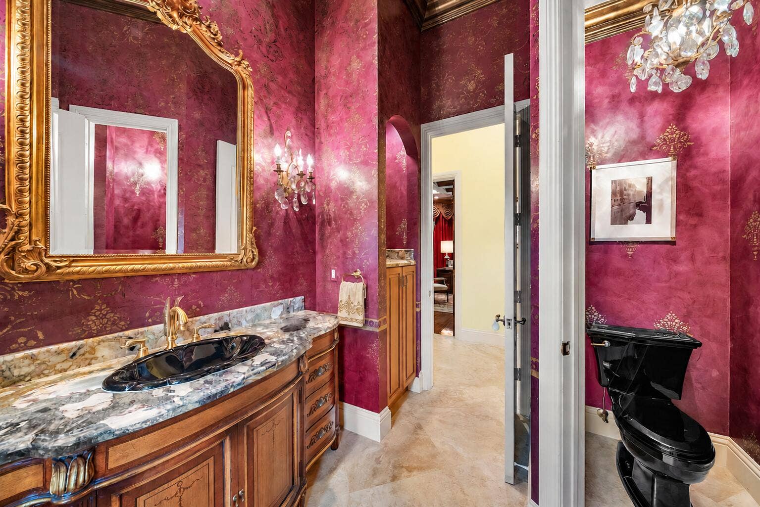 7730 Woodsmuir Drive, West Palm Beach, FL 33412 Dramatic Powder Bathroom