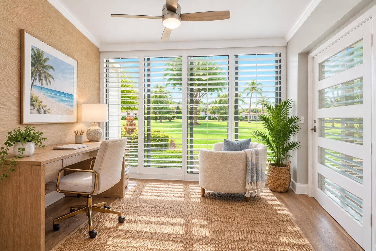 730 GREENSWARD Court, #108-J, Delray Beach, Delray Beach, FL 33445 Coastal Modern Sunlit Reading Nook
