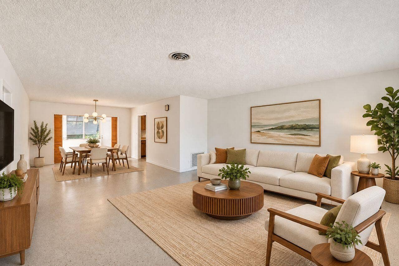 Virtually Staged Living / Dining Room