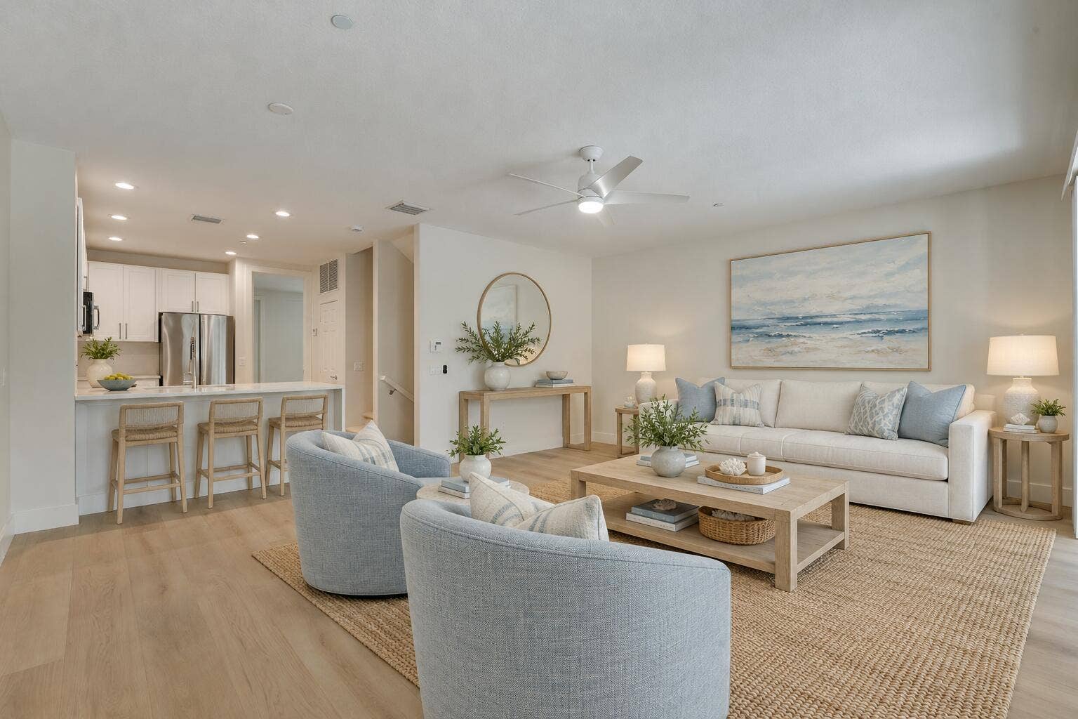 Living room staged