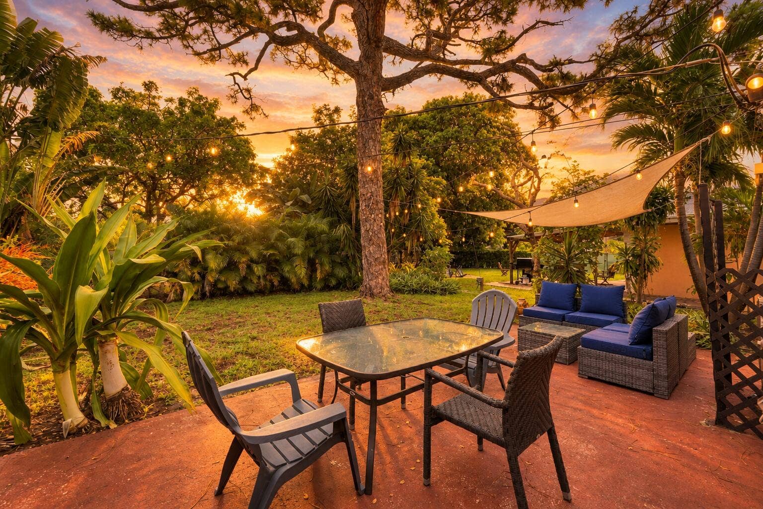 251 SW 22ND Street, Fort Lauderdale, FL 33315 Golden-Hour Tropical Patio Retreat yard