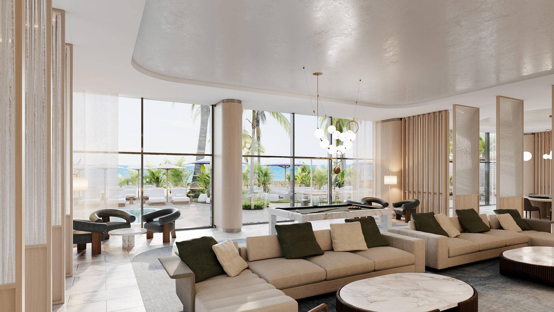 900 N OCEAN Boulevard, #1204, Pompano Beach, FL 33062 The Promenade Lounge offers stunning Atlantic views, creating the perfect backdrop for unforgettable moments at Casamar.