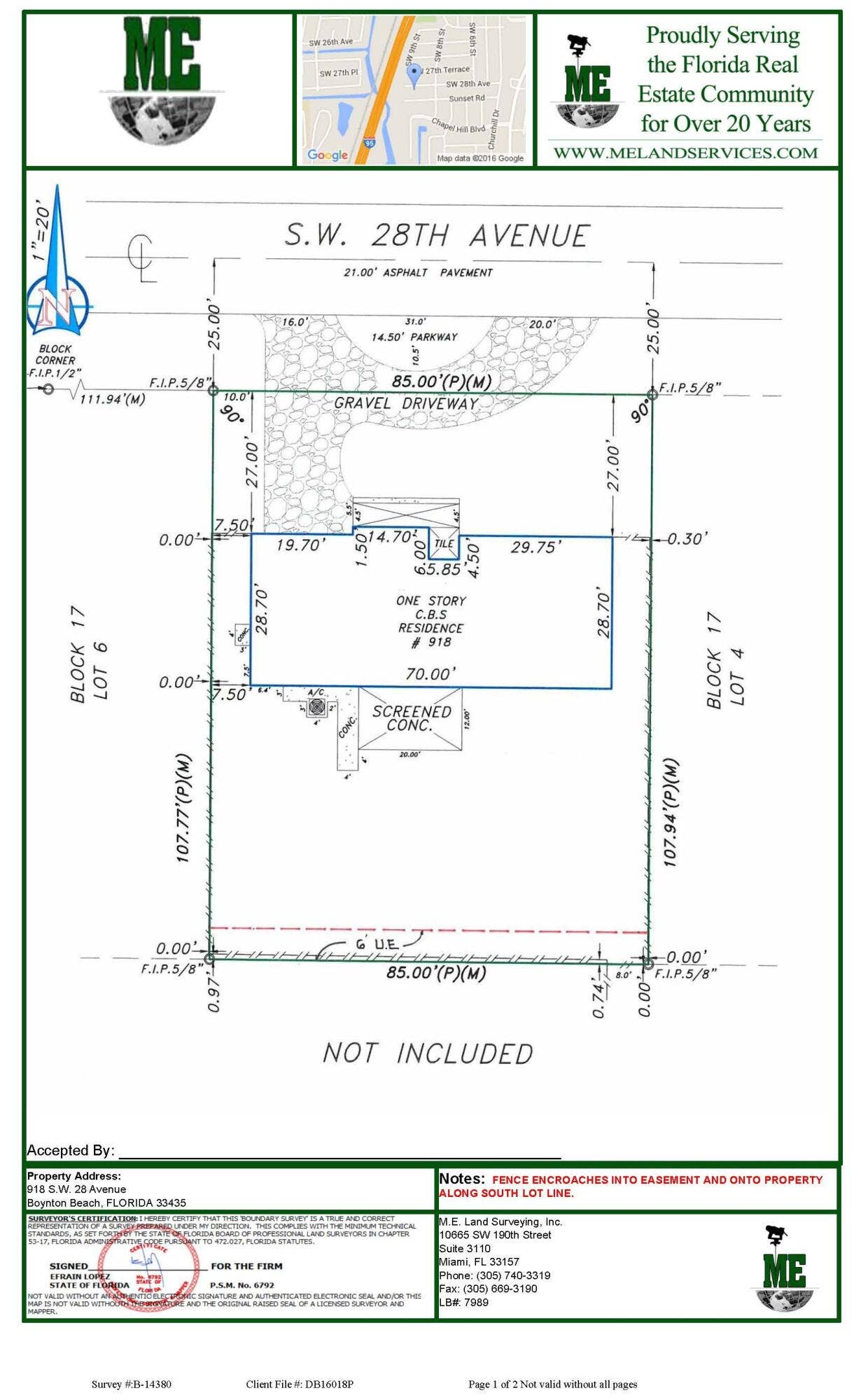 918 SW 28th Avenue, Boynton Beach, FL 33435 918 SW 28th Survey