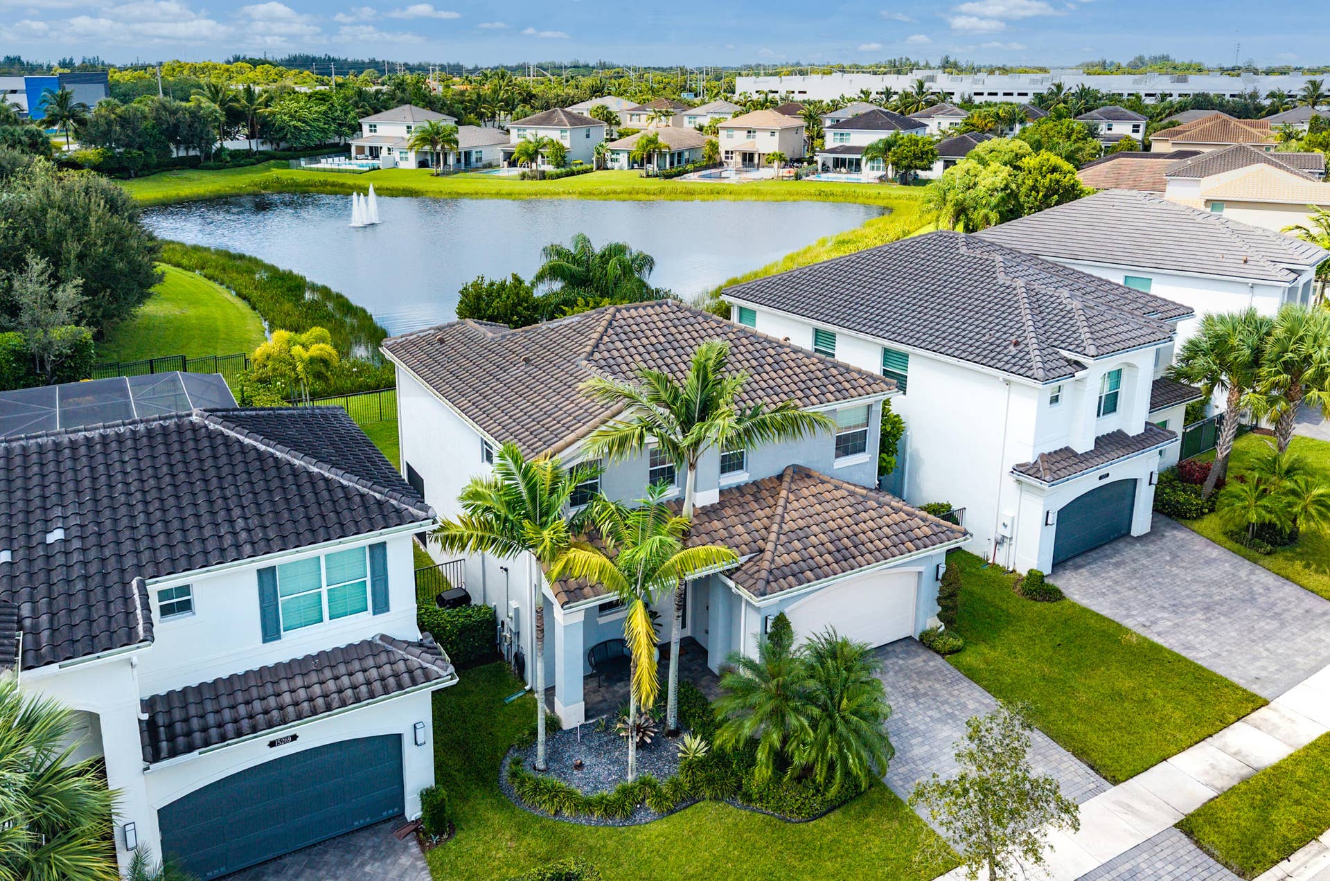 15263 Cherry Creek Lane, Delray Beach, FL 33446 Side Exterior - Aerial Water View