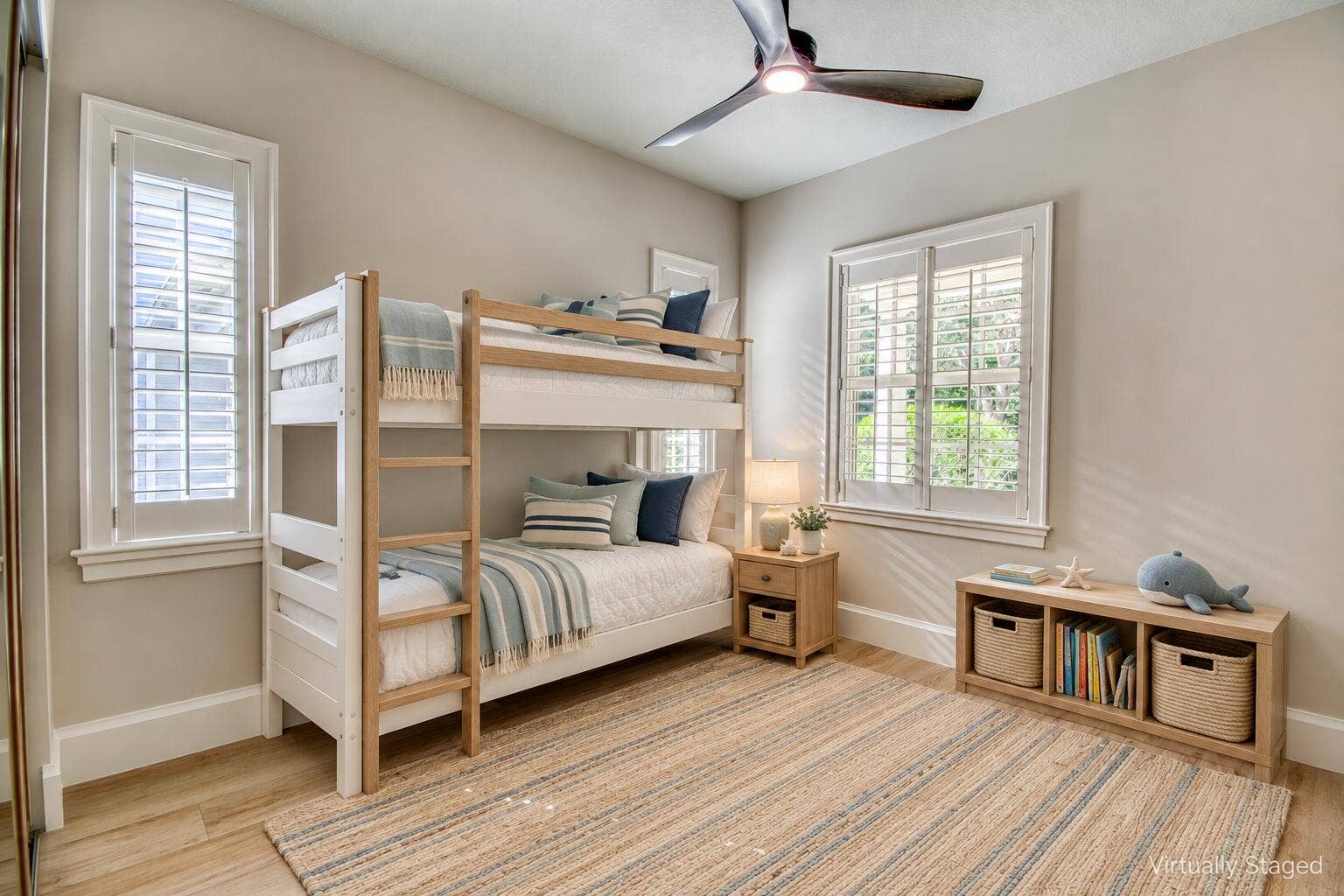 Coastal kids' bunk room