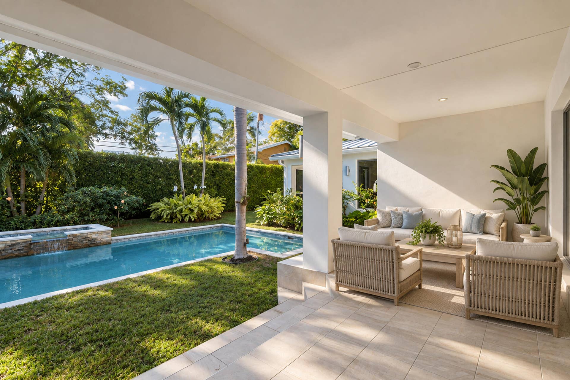 308 Buckingham Road, West Palm Beach, FL 33405 Open Patio Overlooking Lap Pool
