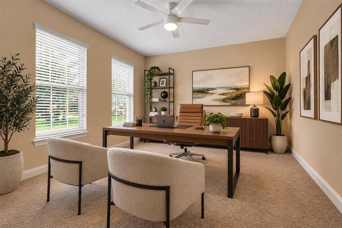 AI Warm Minimalist Home Office