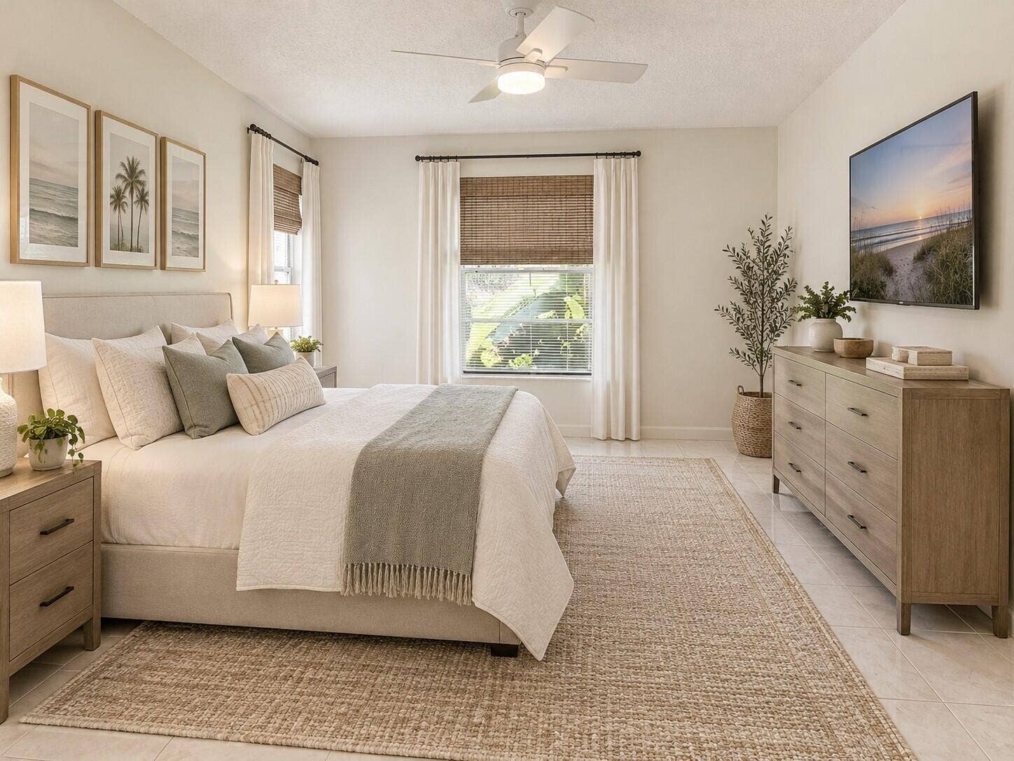 staged primary bedroom