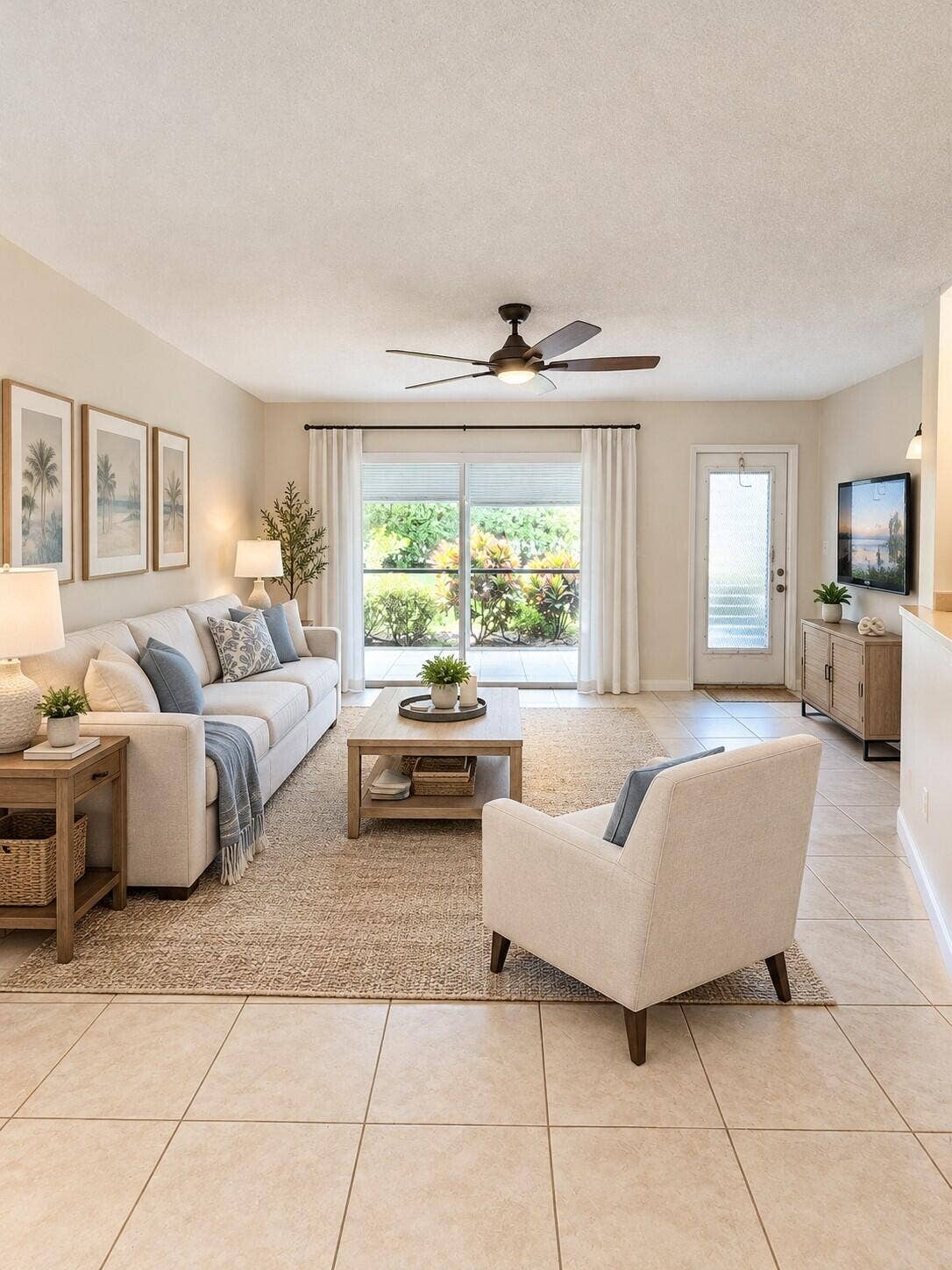 virtually staged living room