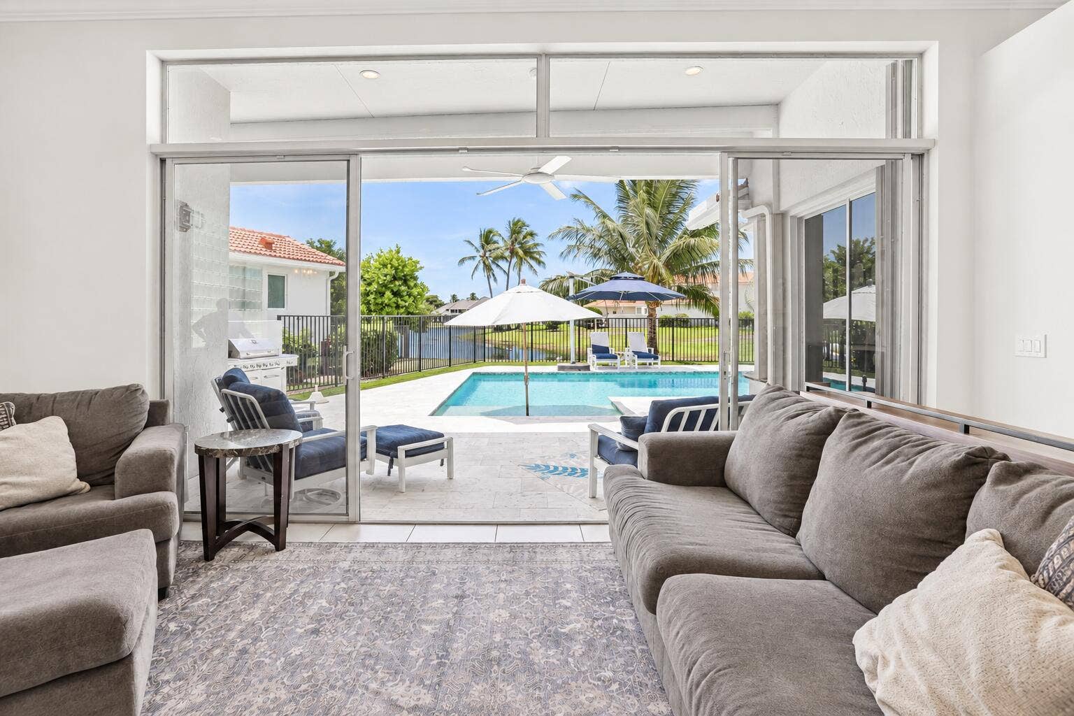 6718 Portside Drive, Boca Raton, FL 33496 Pool View Living Room