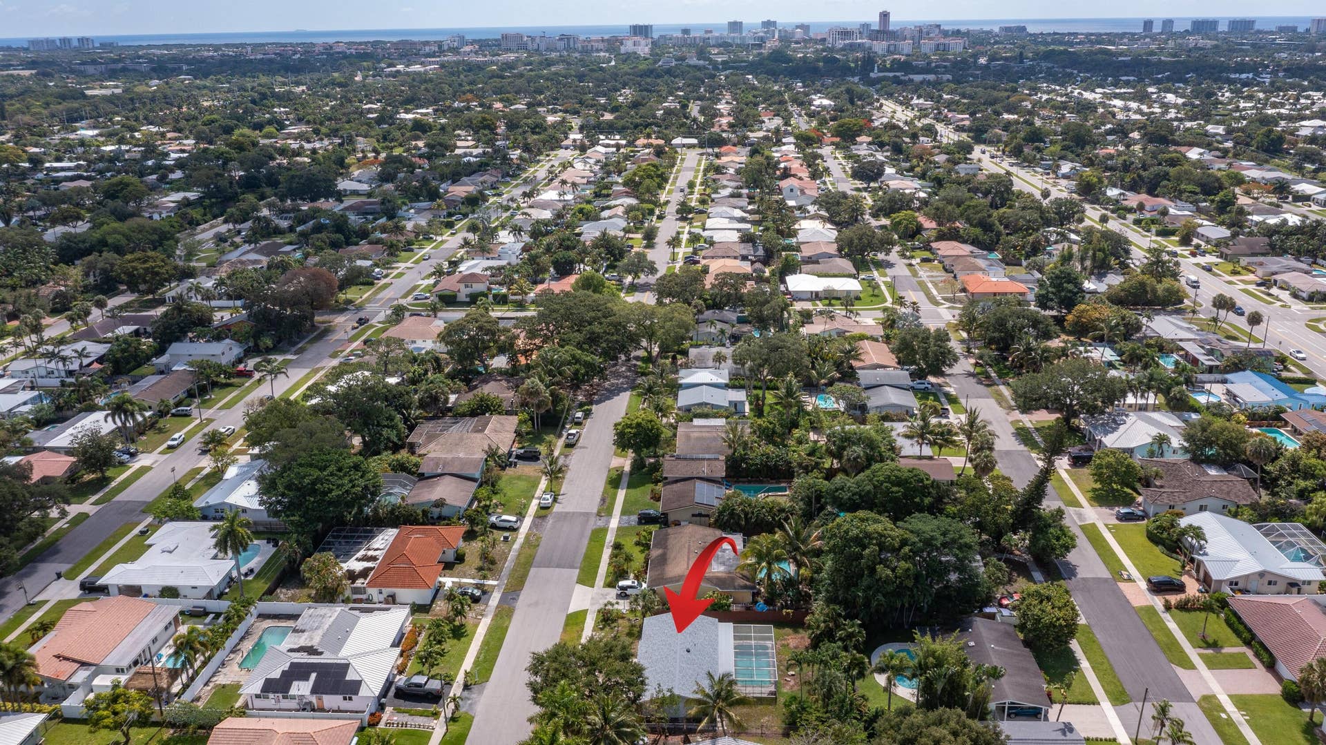 Aerial looking East