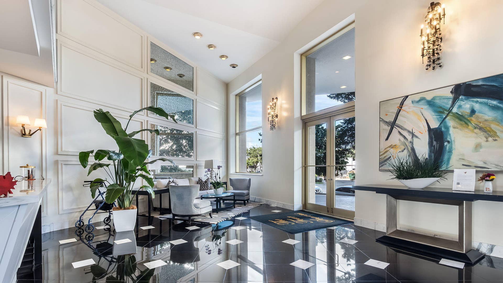 333 SUNSET Drive, #104, Fort Lauderdale, FL 33301 updated marble art deco lobby