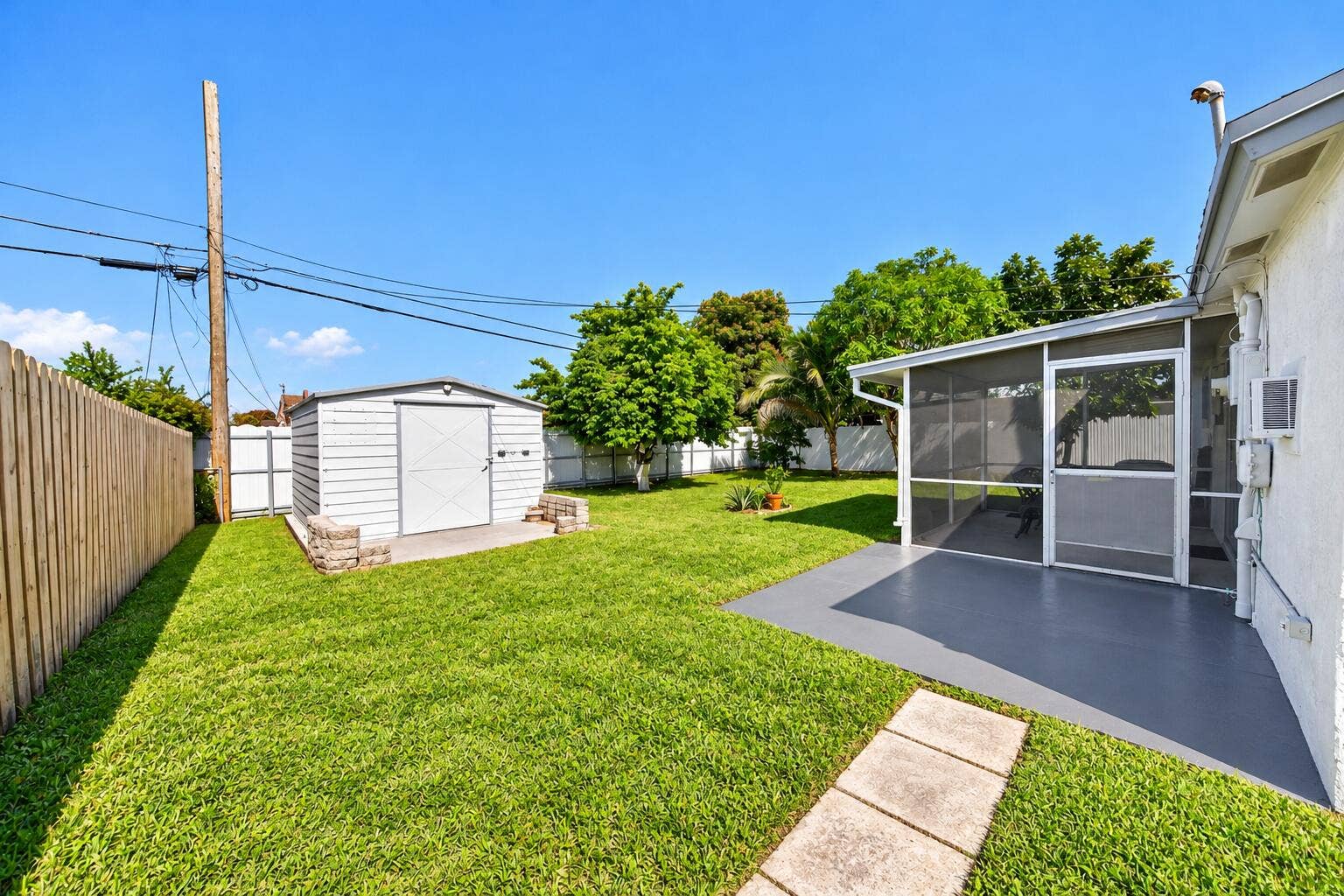 4821 SW 18TH Street, Fort Lauderdale, FL 33317 Backyard With Shed & Covered/Screened Patio
