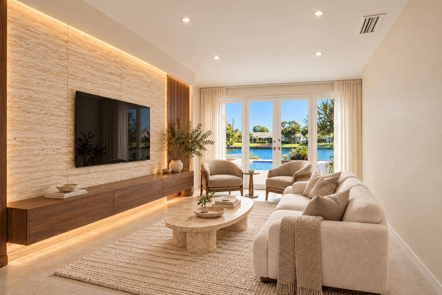 7438 Pine Tree Lane, West Palm Beach, FL 33406 RENDERING 2nd Living Room