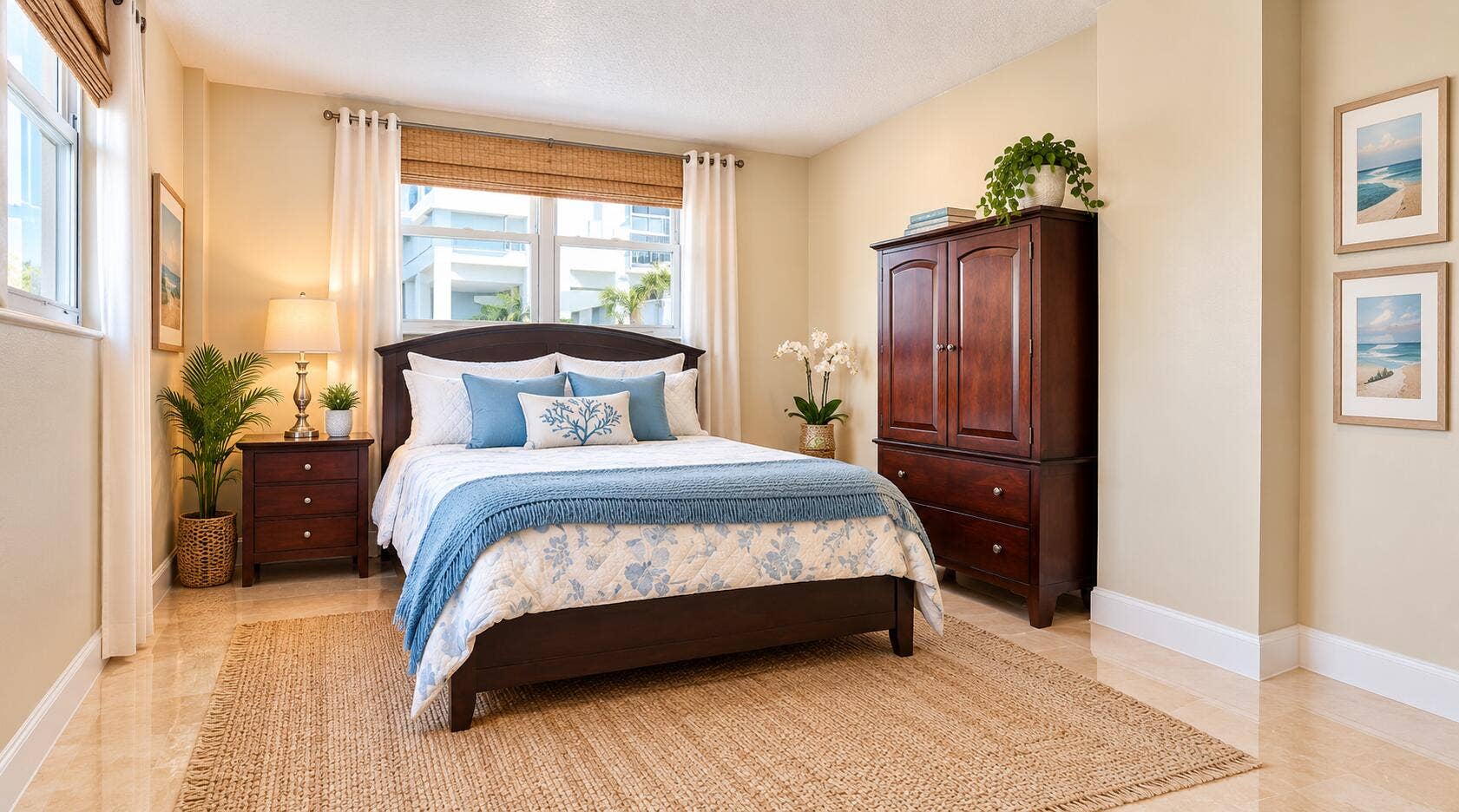 4250 Galt Ocean Drive, #1A, Fort Lauderdale, FL 33308 primary bedroom- virtually staged
