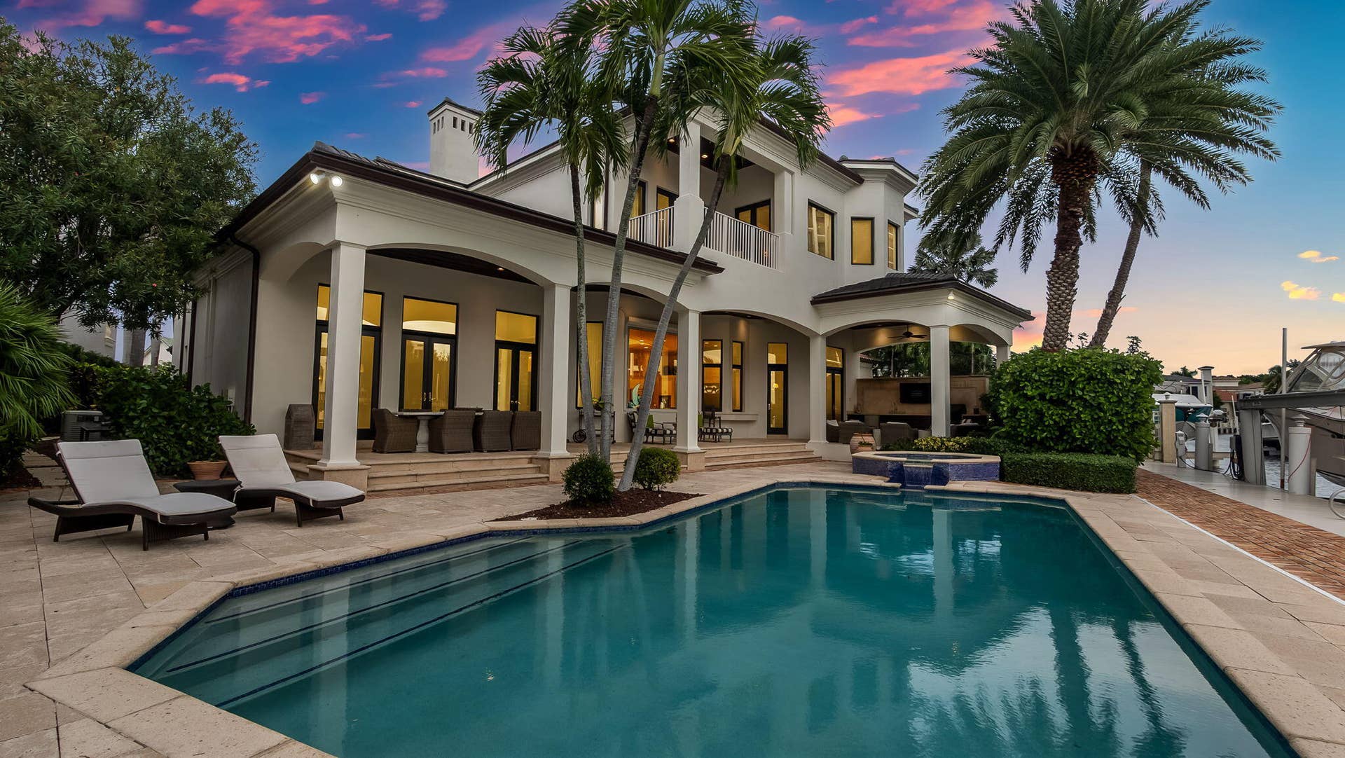 1014 Grand Court, Highland Beach, FL 33487 Rear of home dusk