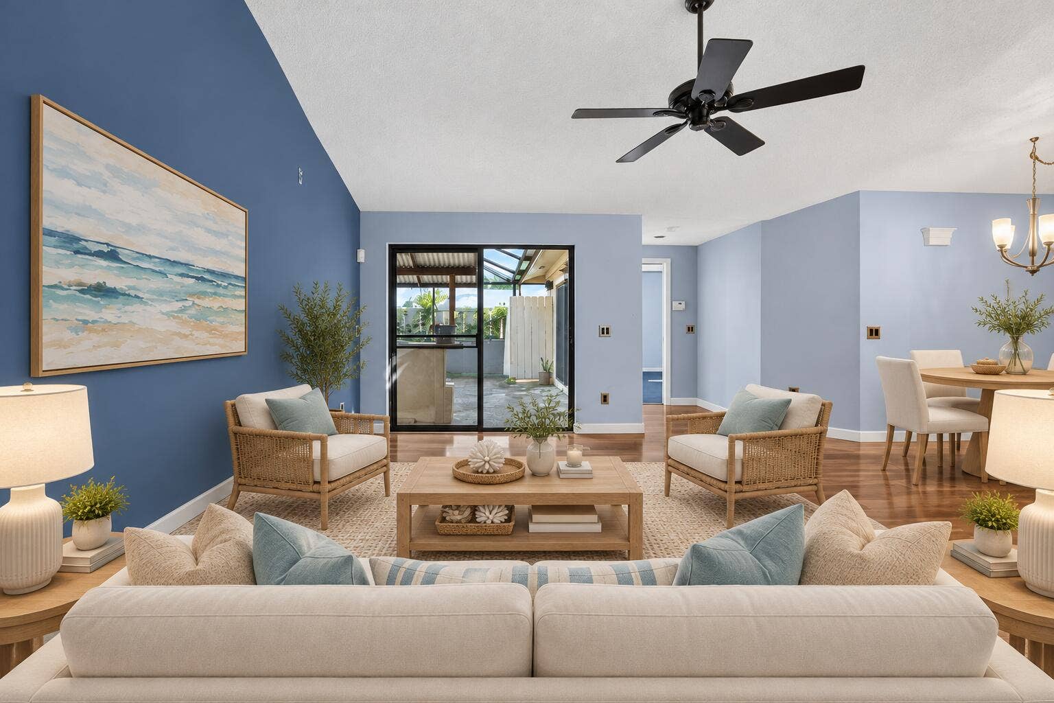 5950 Golden Eagle Circle, Palm Beach Gardens, FL 33418 Living Room Virtually Staged
