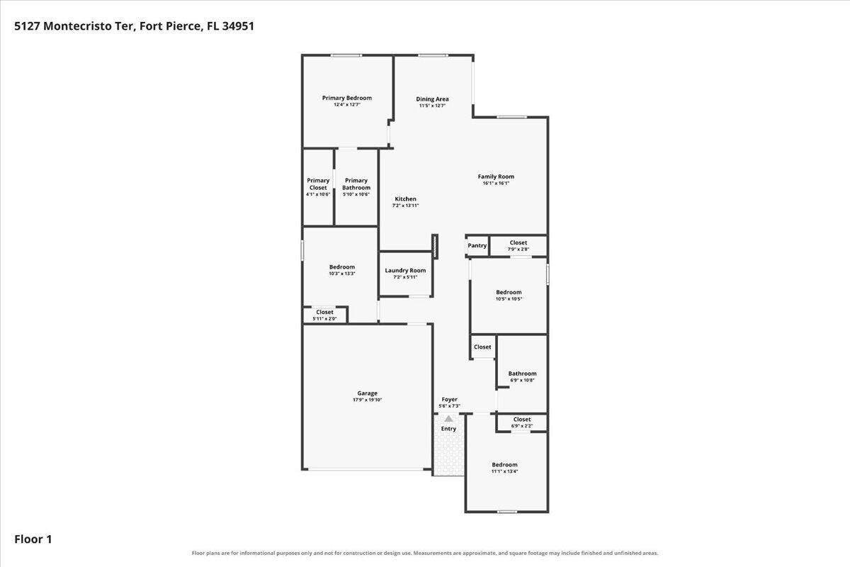 5127 MONTECRISTO Terrace, Fort Pierce, FL 34951 01-Floor Plan