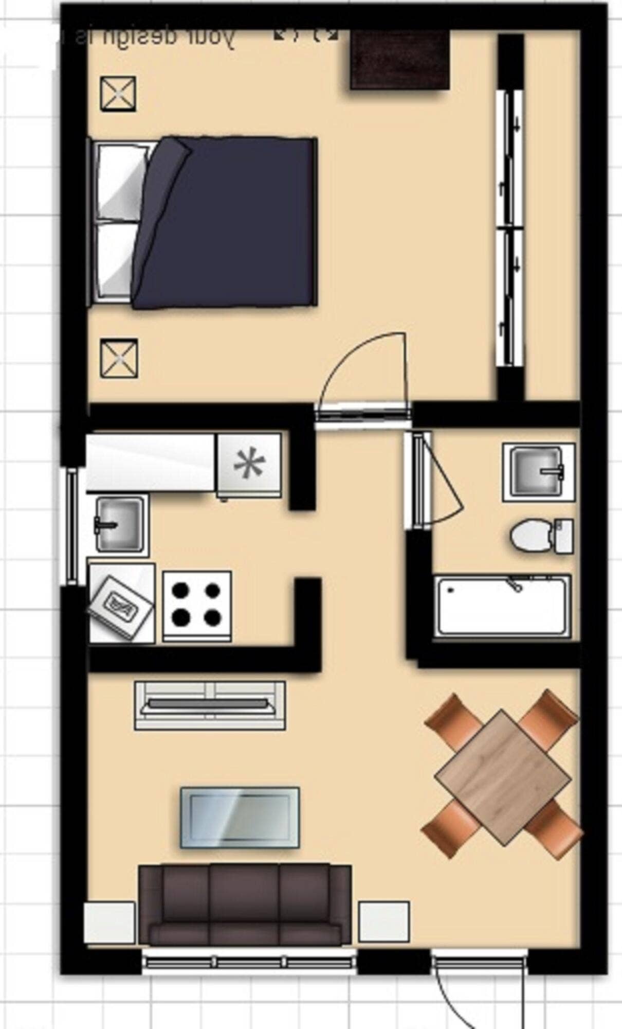 304 SW 16th Court, #1-3, Fort Lauderdale, FL 33315 Floor Plan 304 - 1