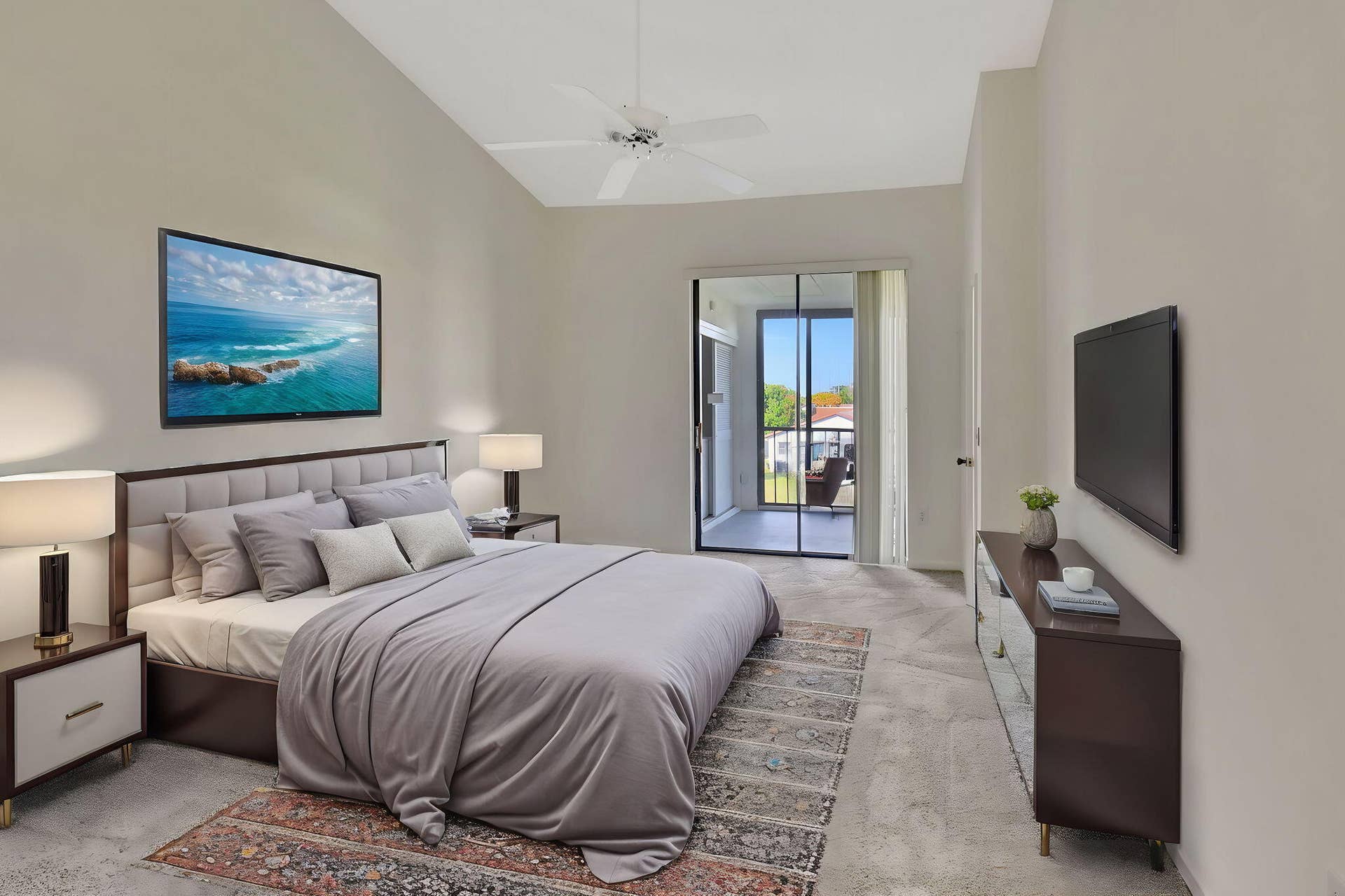 Virtually Staged Master Bedroom