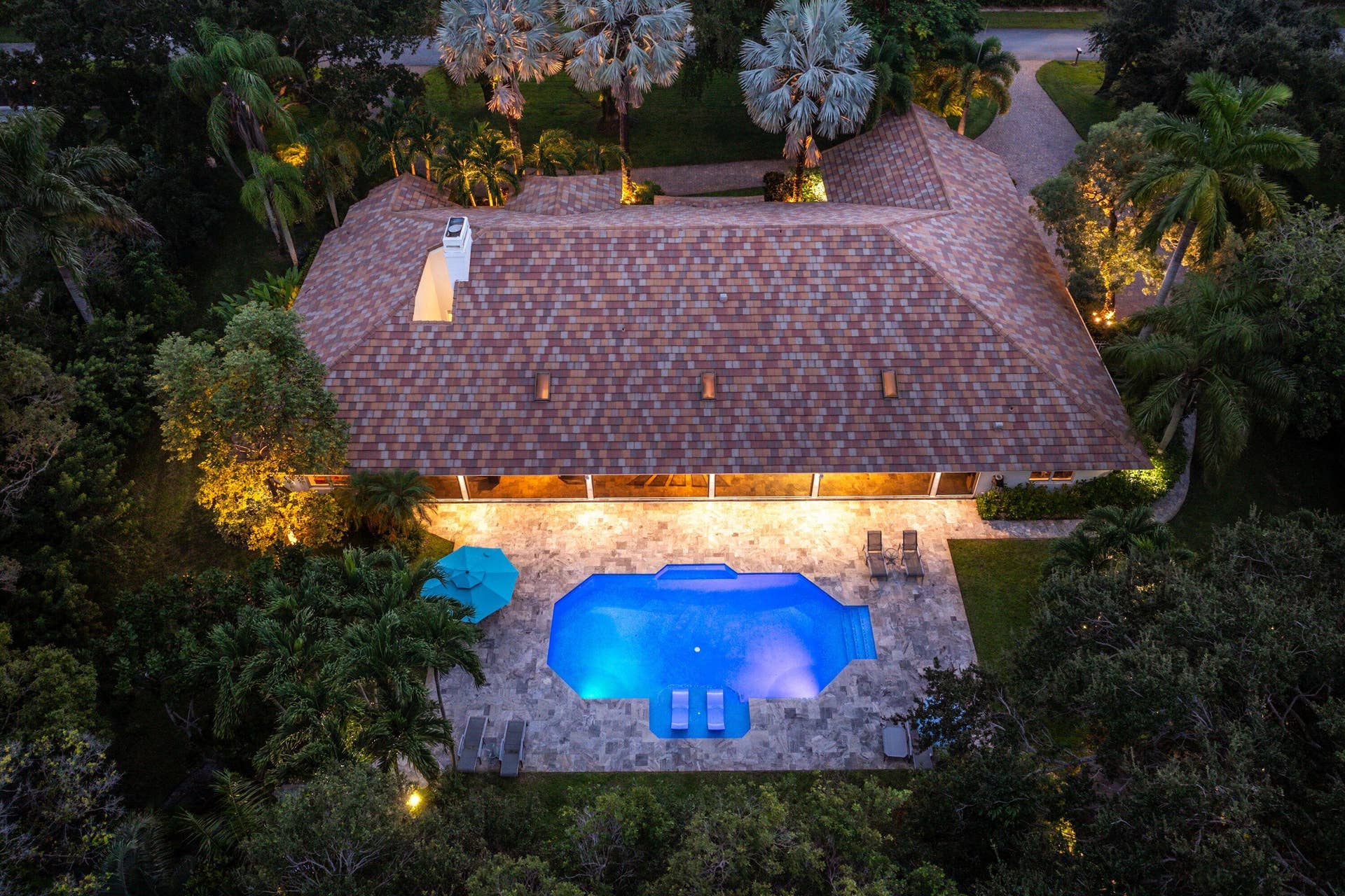 17888 Fieldbrook Circle E, Boca Raton, FL 33496 Twilight - Aerial Back