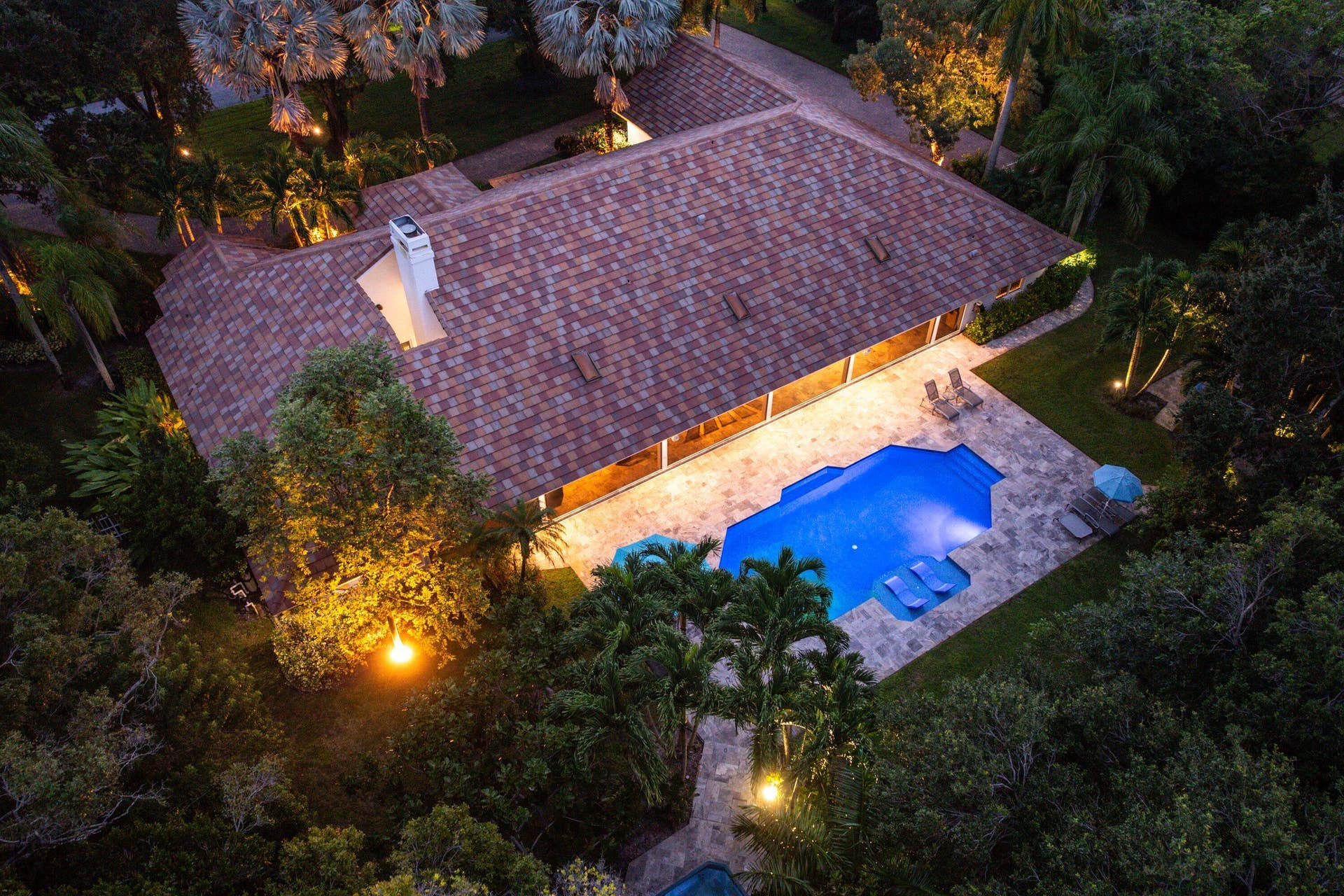17888 Fieldbrook Circle E, Boca Raton, FL 33496 Twilight - Aerial Back