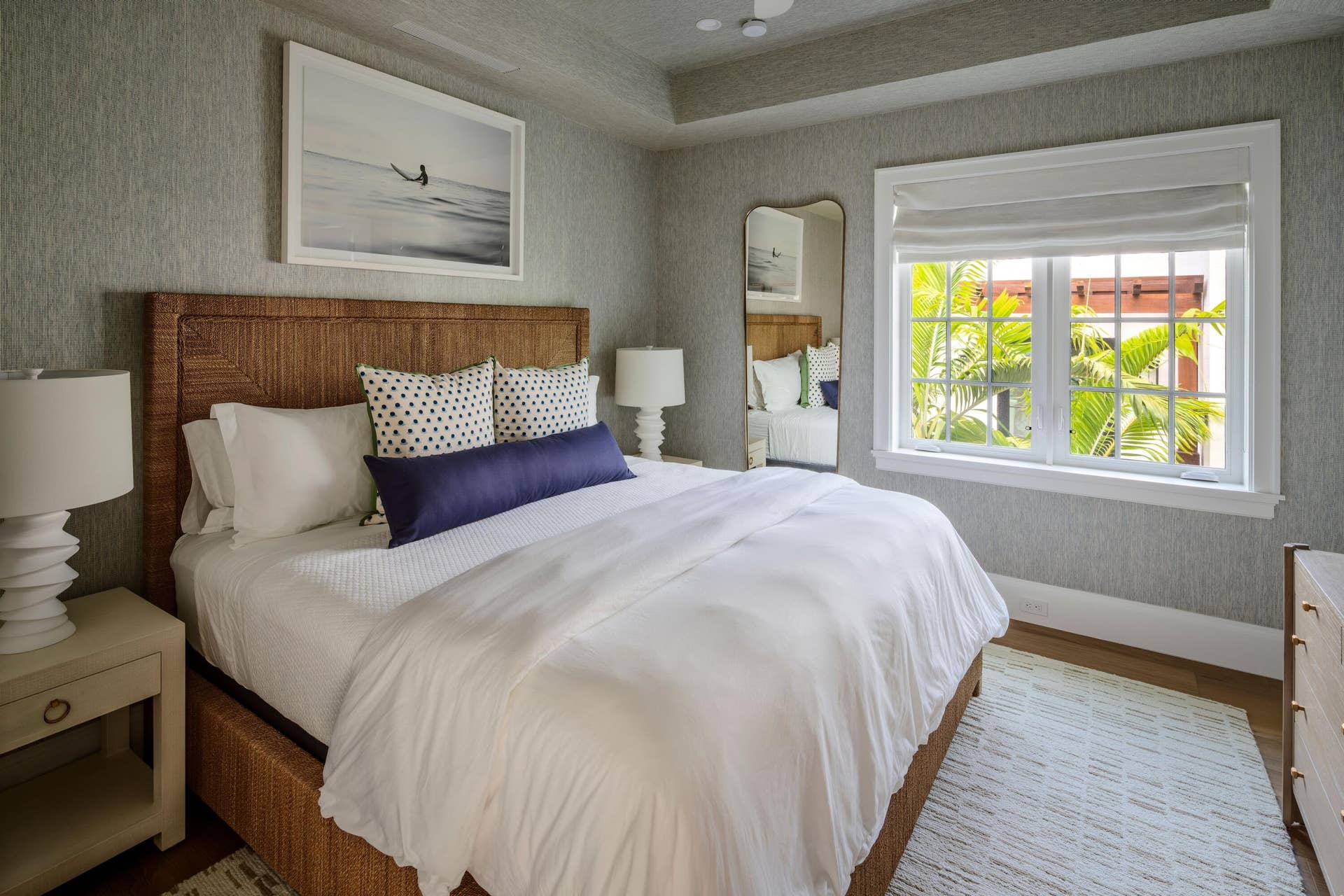 309 Greymon Drive, West Palm Beach, FL 33405 27 - Bedroom with rattan headboard, whit