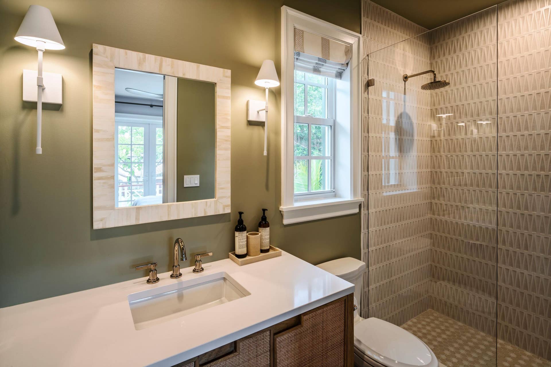 309 Greymon Drive, West Palm Beach, FL 33405 29 - Bathroom with sage walls, white geo