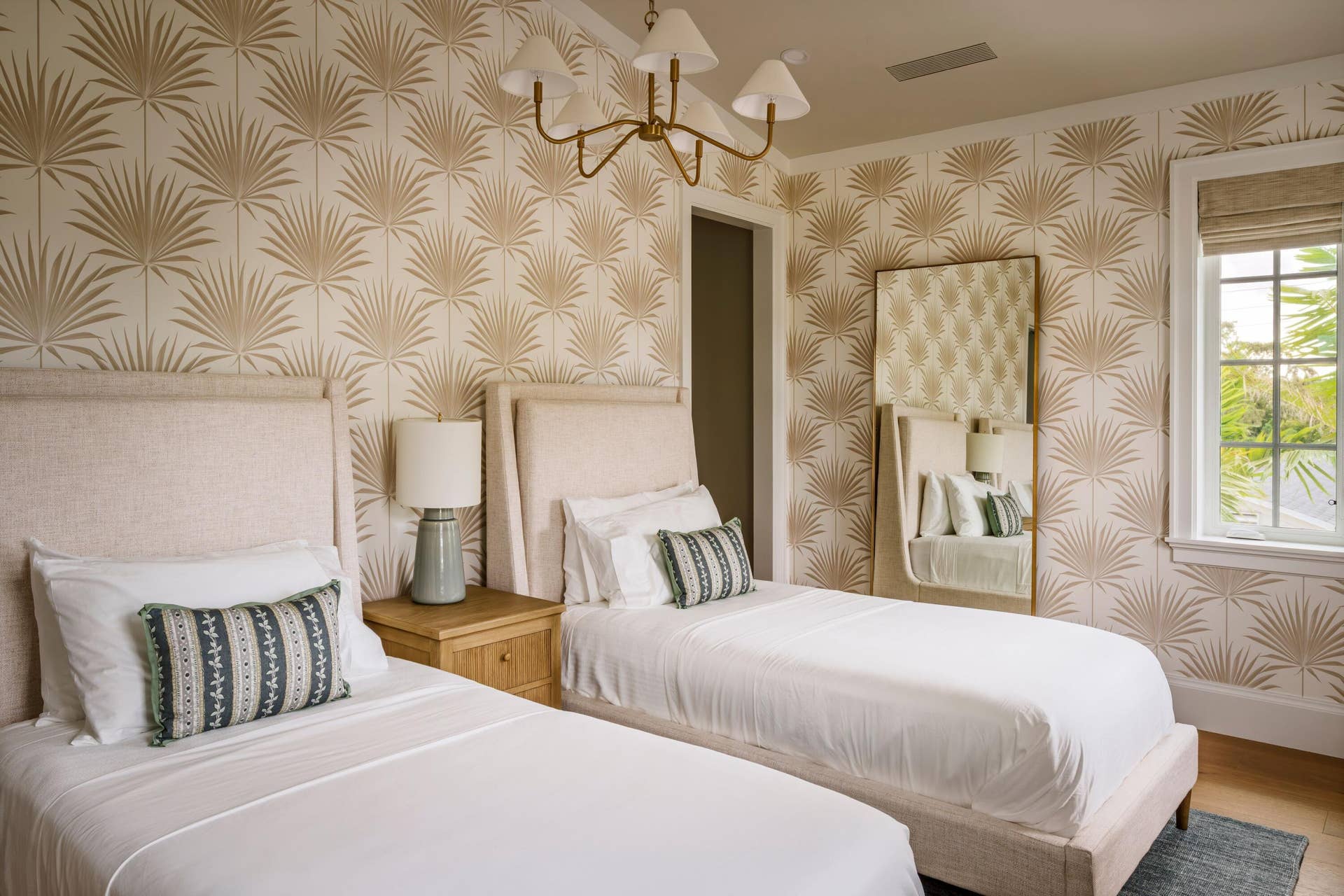 309 Greymon Drive, West Palm Beach, FL 33405 24 - Guest bedroom with twin beds, gold