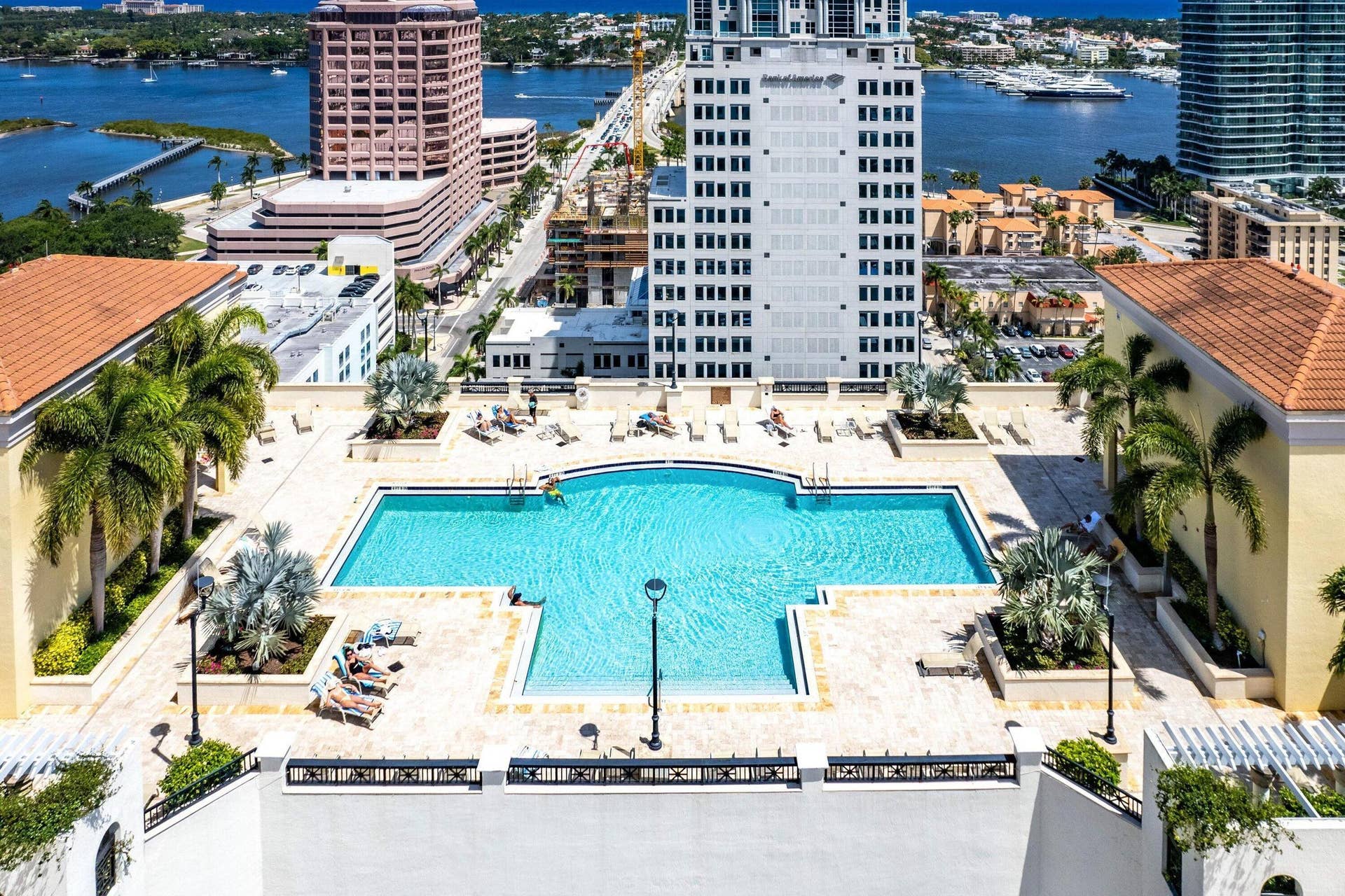 Rooftop Pool Overlooking Intracoastal & Palm Beach island.
