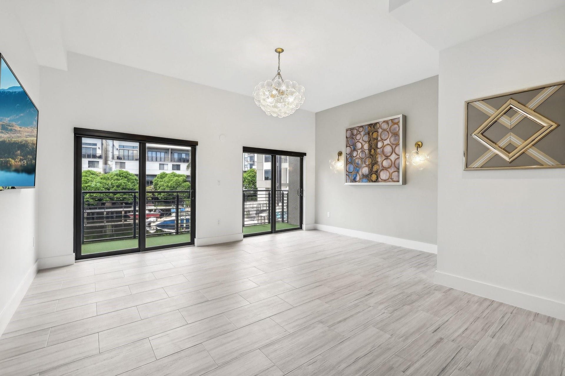 Designer light fixtures throughout