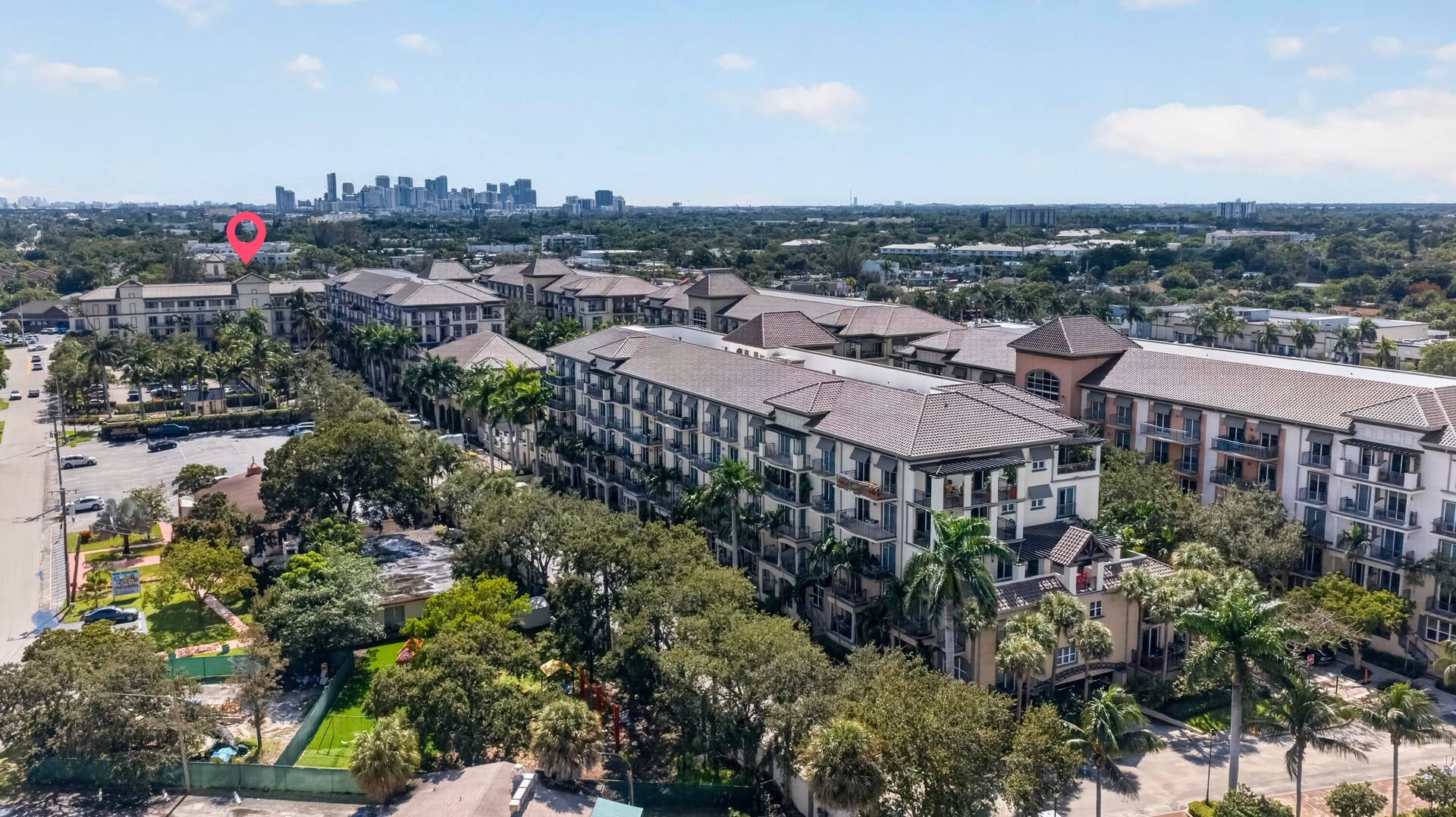 2631 NE 14TH Avenue, #216, Wilton Manors, FL 33334 Areal view of Wilton Station with Downtown FTL in background