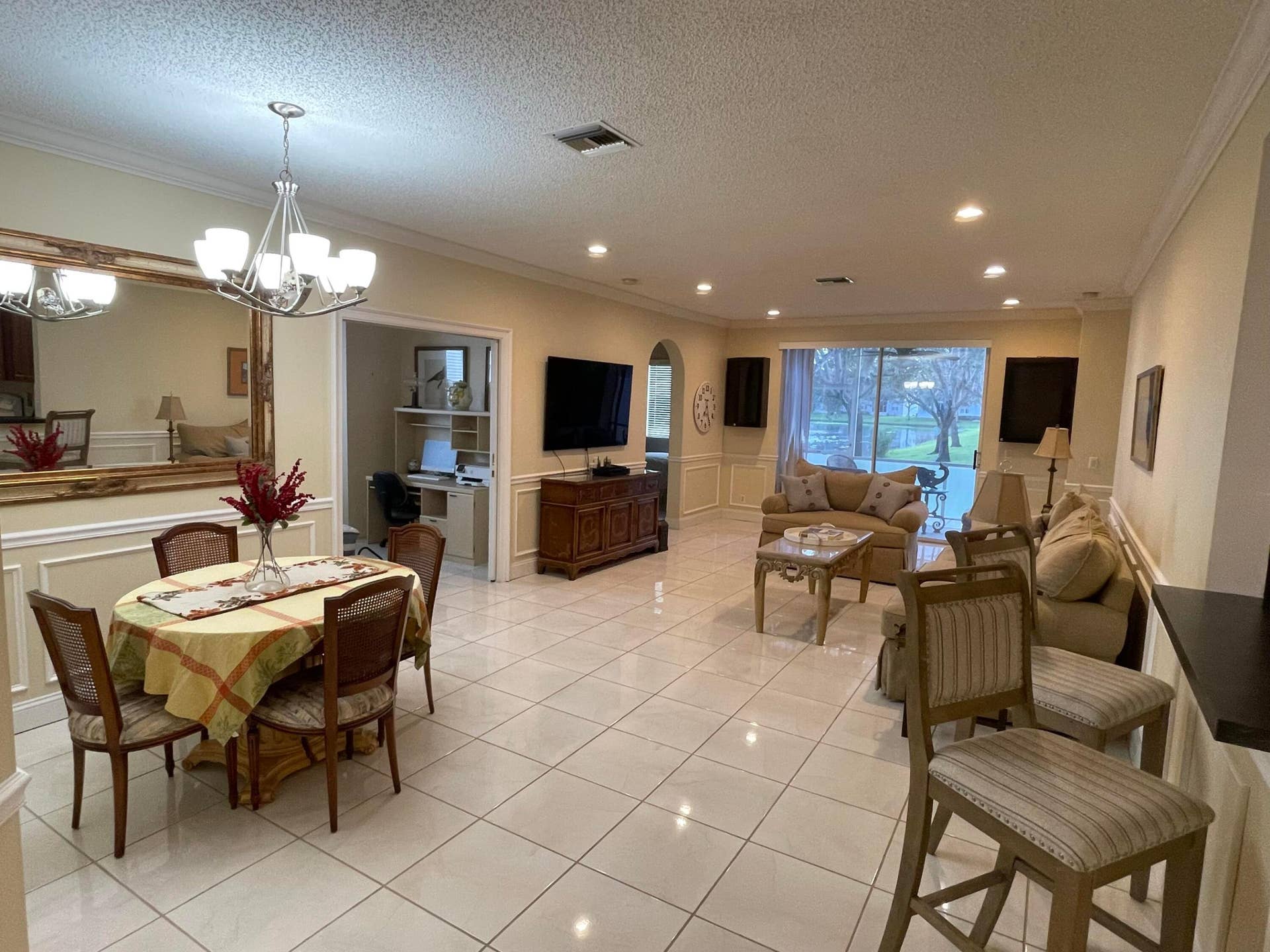 7911 Laina Lane, #1, Boynton Beach, FL 33437 Living Room Dining Room