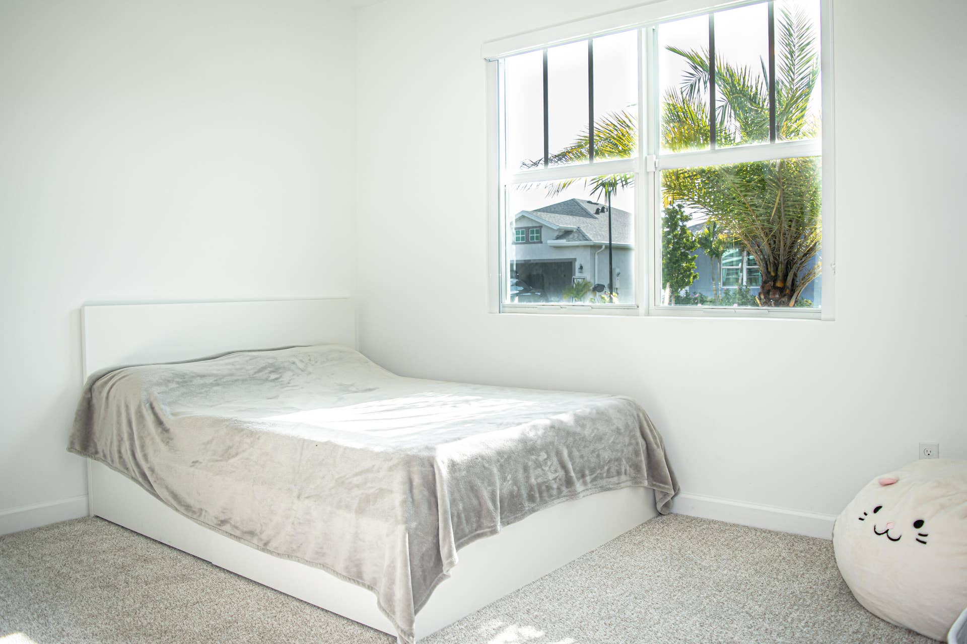 10317 SW Phineas Lane, Port St Lucie, FL 34987 Neutral-toned wall-to-wall carpeting and large window with muntin detailing